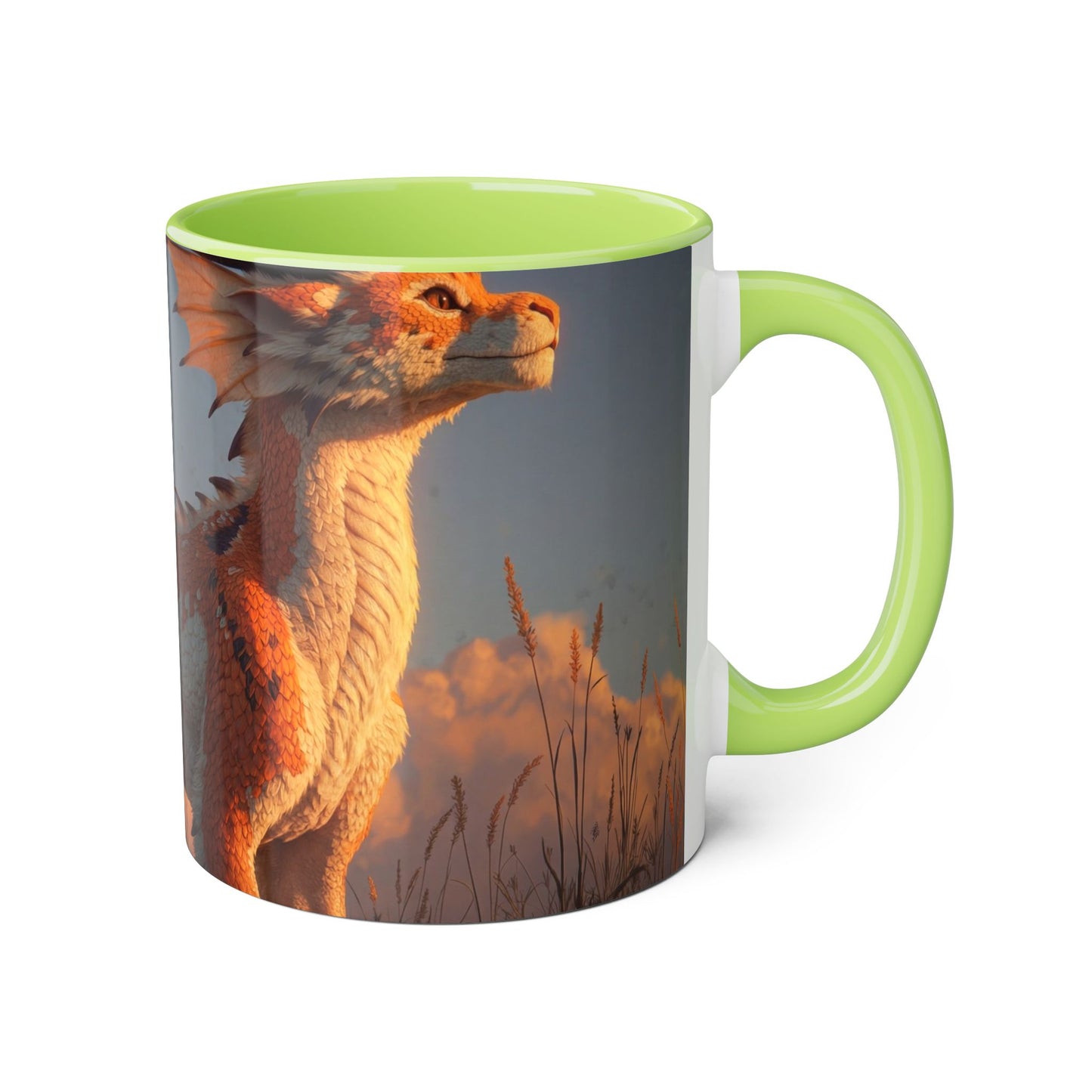 Golden Horizon Dragon Accent Mugs, 11oz – Sunset Skywatcher Companion