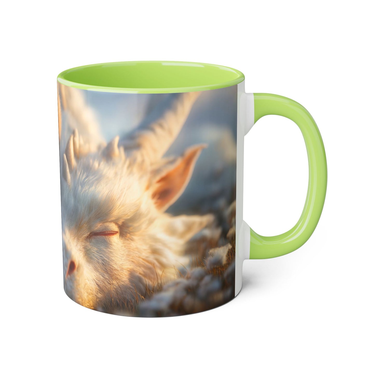 Whispering Guardian Accent Mugs, 11oz – Snowy Dragon & Sleepy Sentinel