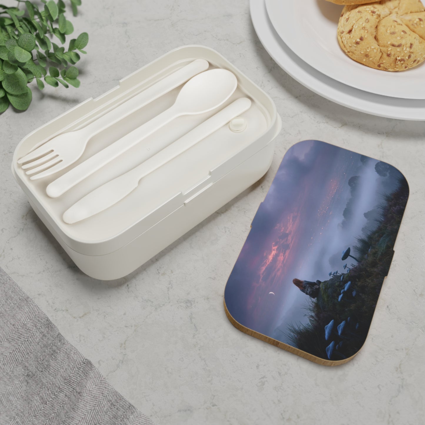 Moonlit Mycophile Bento Lunch Box – Whispering Forest Afterglow