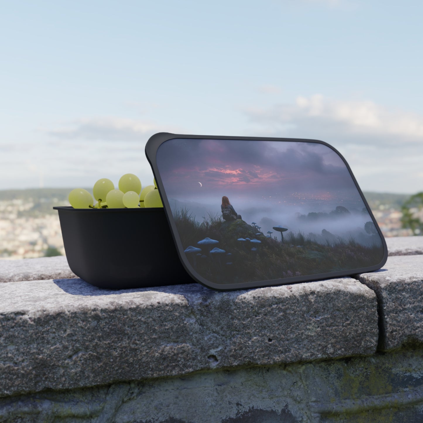 Moonlit Mycelium PLA Bento Box with Band and Utensils – Keeper of the Twilight Glade