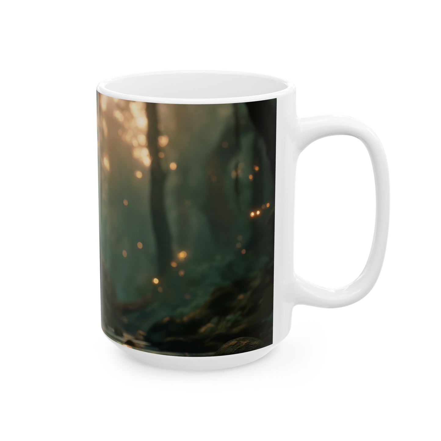 Forest Faerie by the Stream Ceramic Mug – Golden Hour Reverie