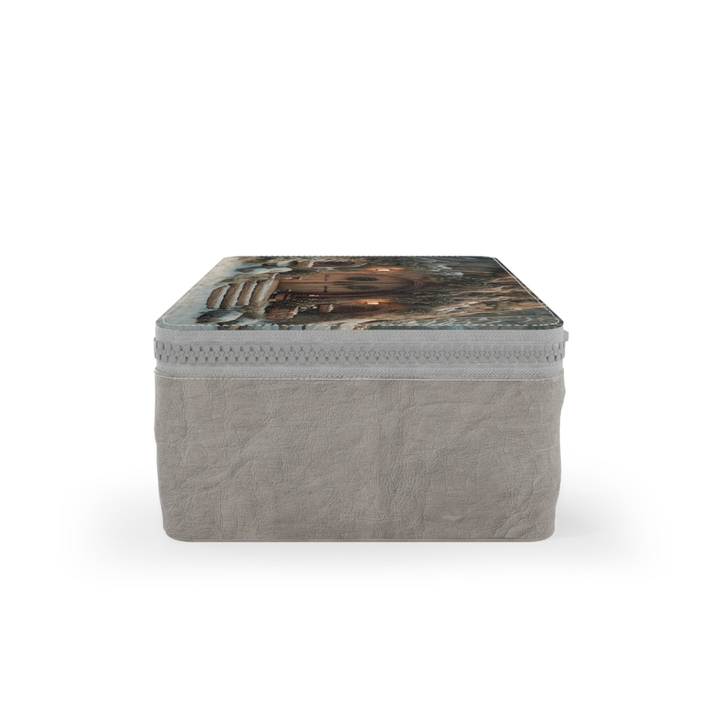 Winter Hollow Cottage Paper Lunch Bag – Snow-Kissed Hearth & Hearthstone