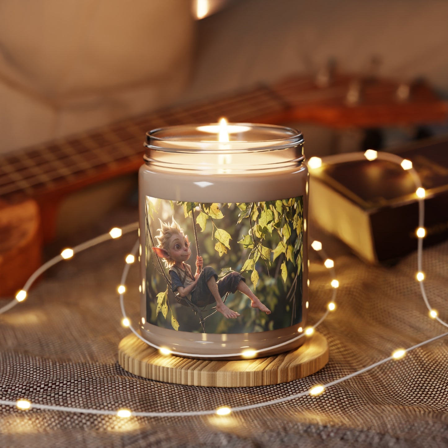 Forest Gnome Scented Soy Candles with White Lid, 9oz – Golden Hour Tree Swing
