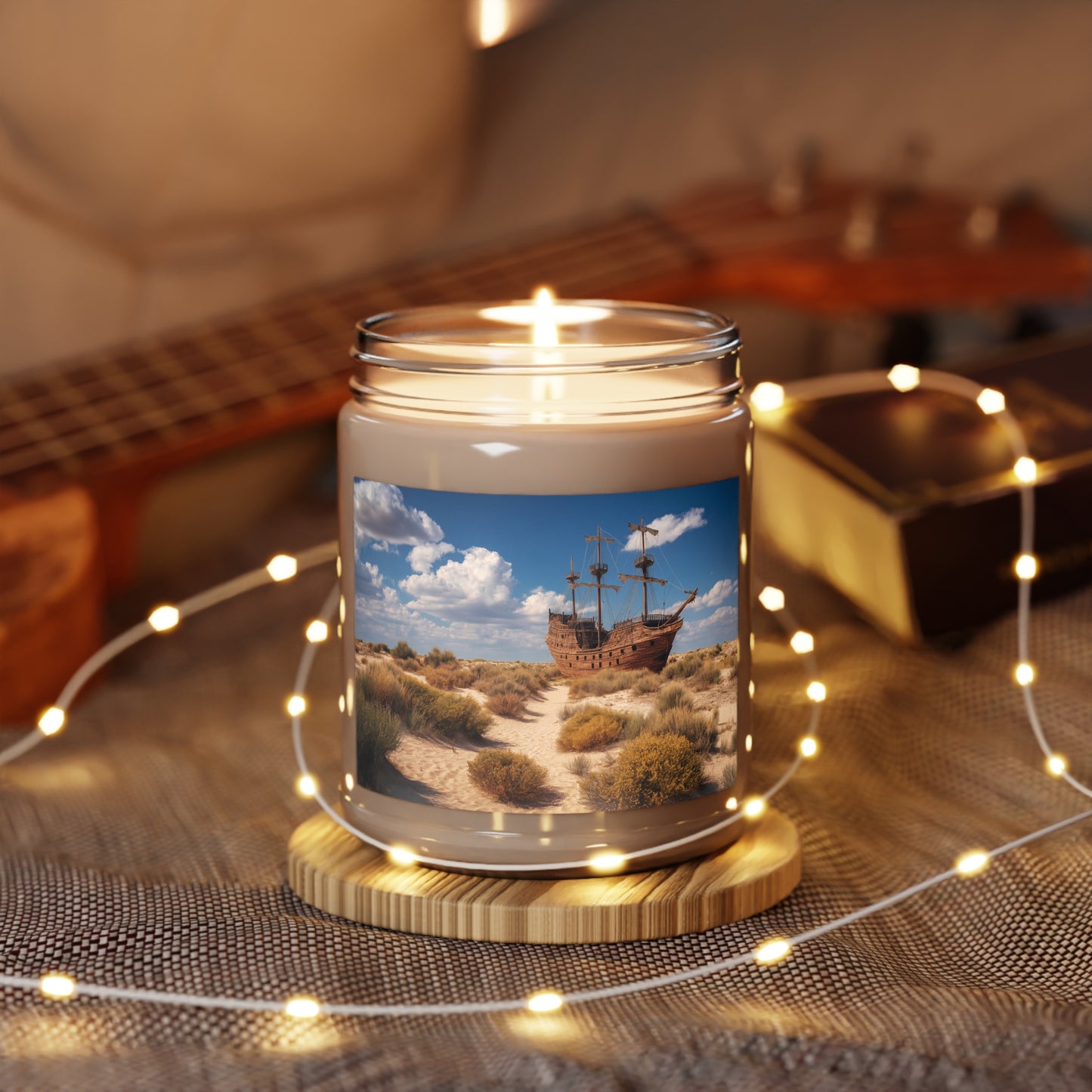 Desert Shipwreck Scented Soy Candles with White Lid, 9oz – Salt-Spray Mirage