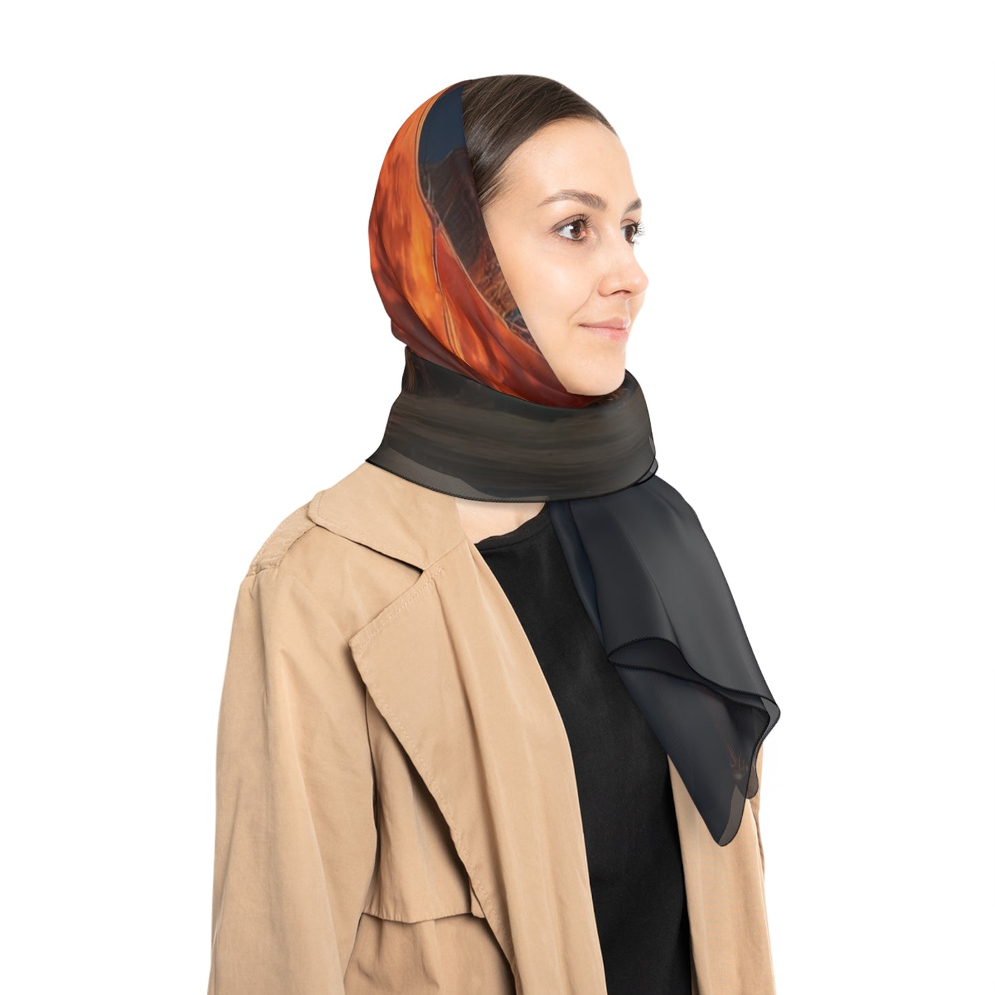 Crimson Circus Tent Scarf – Midnight Carnival Dreamscape