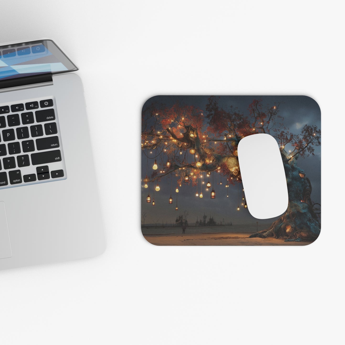 Luminous Wishing Tree Mouse Pad (Rectangle) – Desert Oasis at Dusk