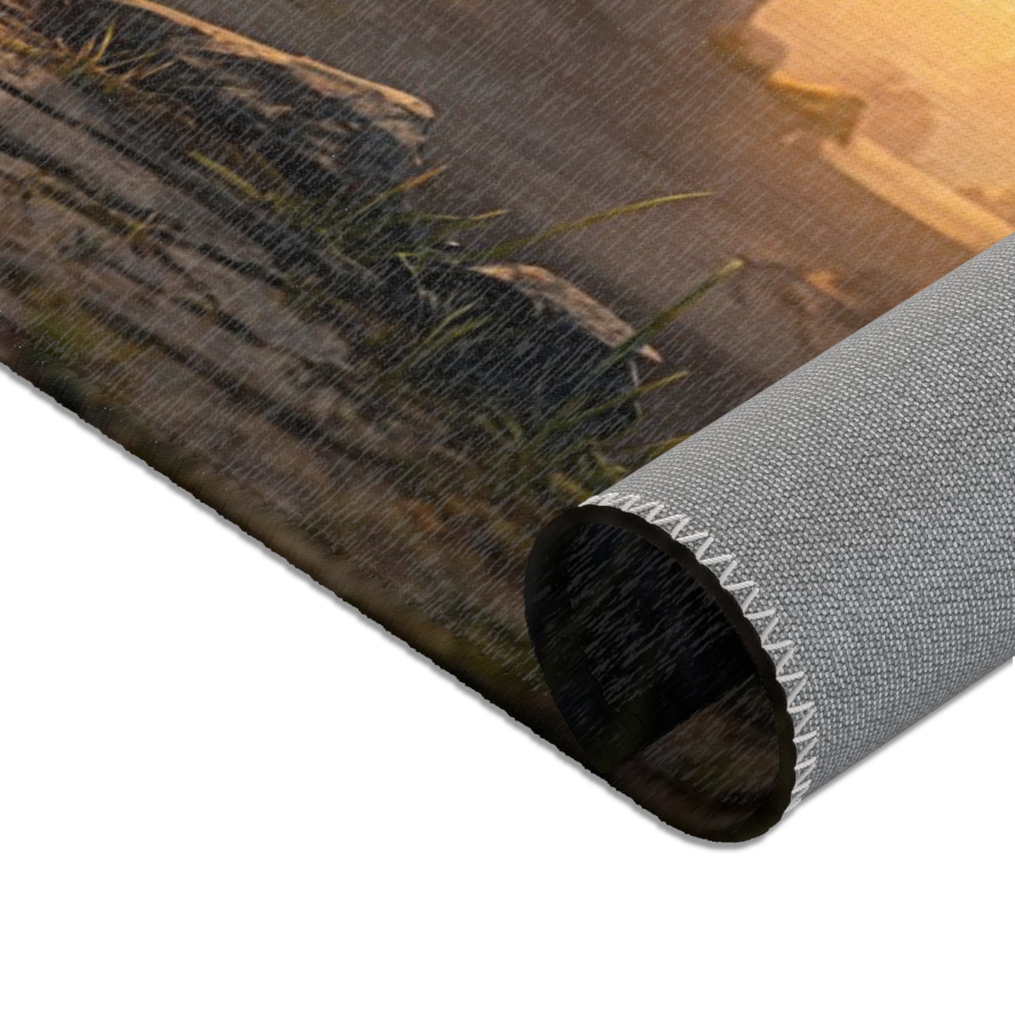 Twin Monoliths Area Rug – Starlit Gatekeepers at Sunset