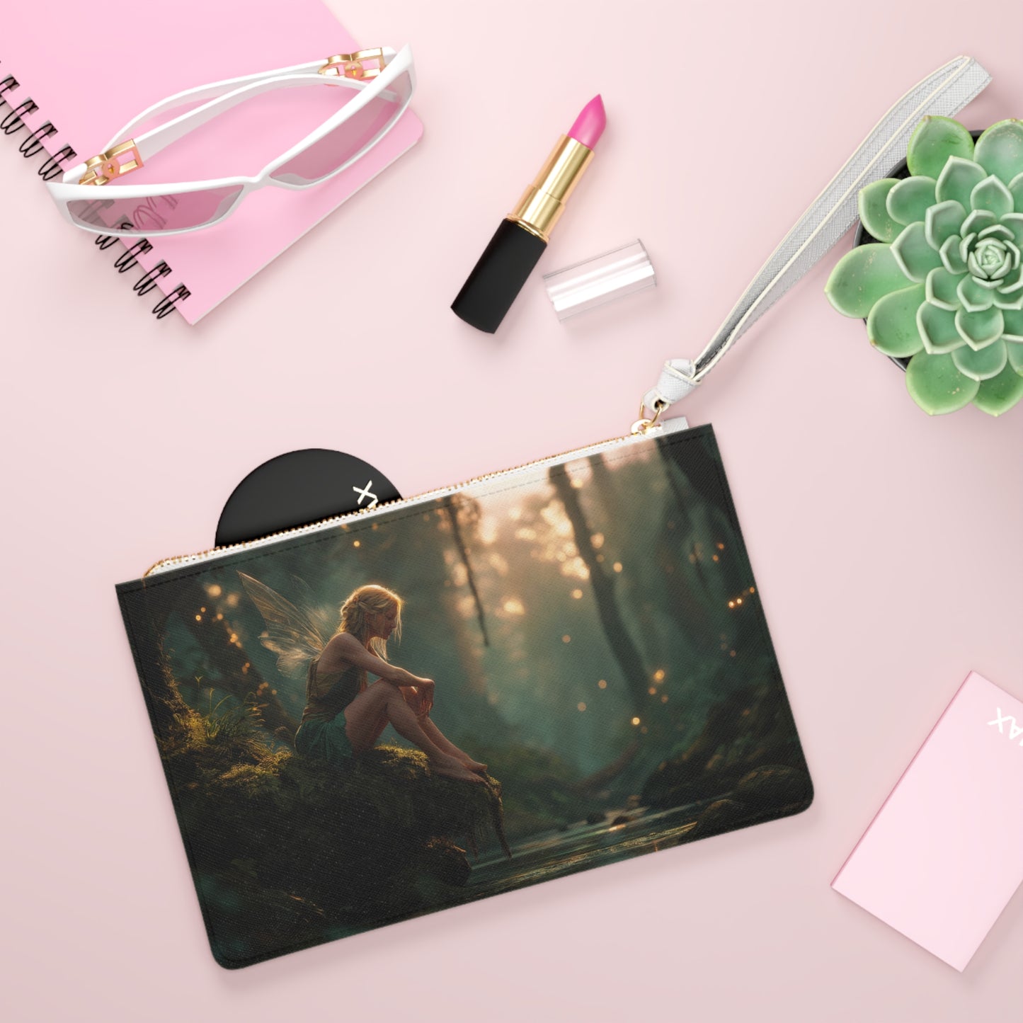 Sunlit Forest Fairy Clutch Bag – Whispering Moss & Golden Hour