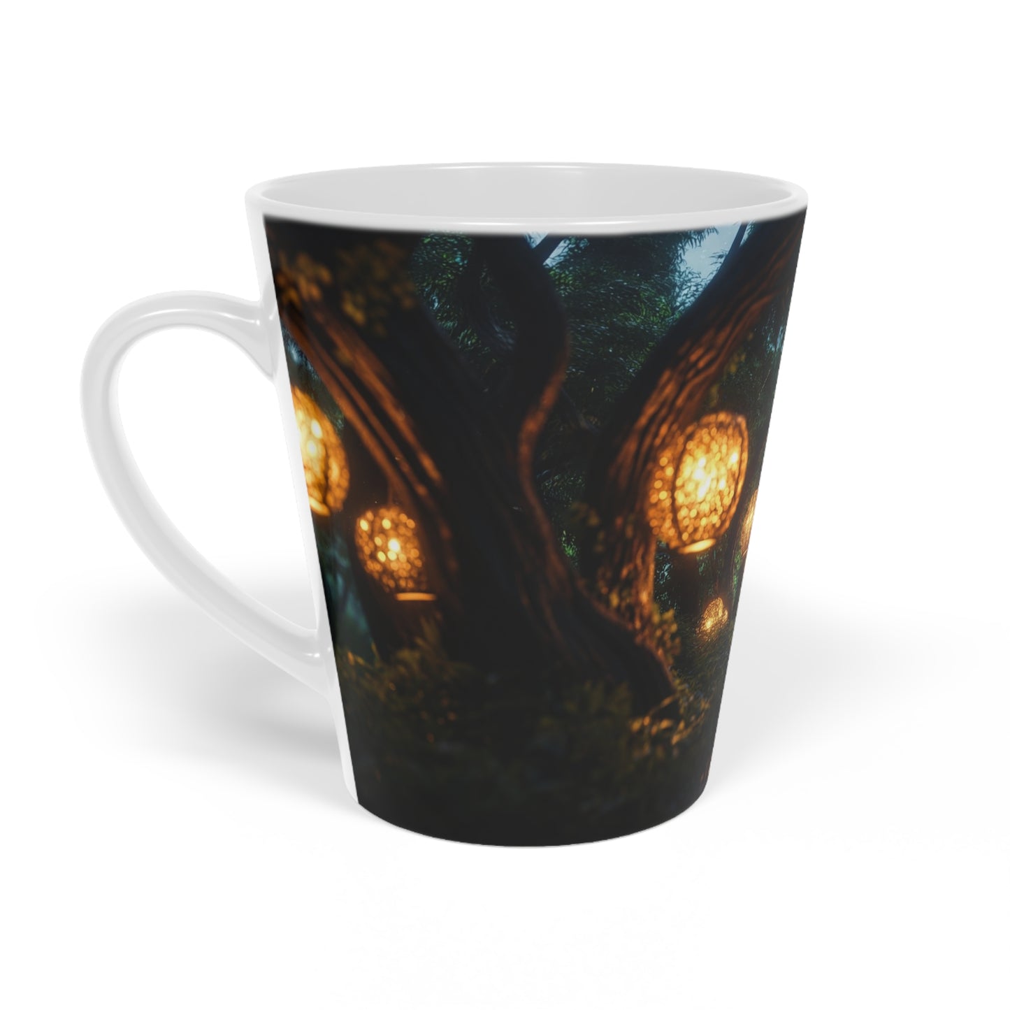 Lantern Grove Latte Mug, 12oz – Whispers of the Moonlit Path