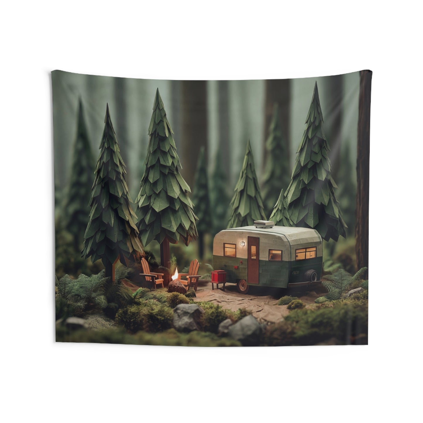 Forest Campervan Indoor Wall Tapestries – Whispering Pines Retreat