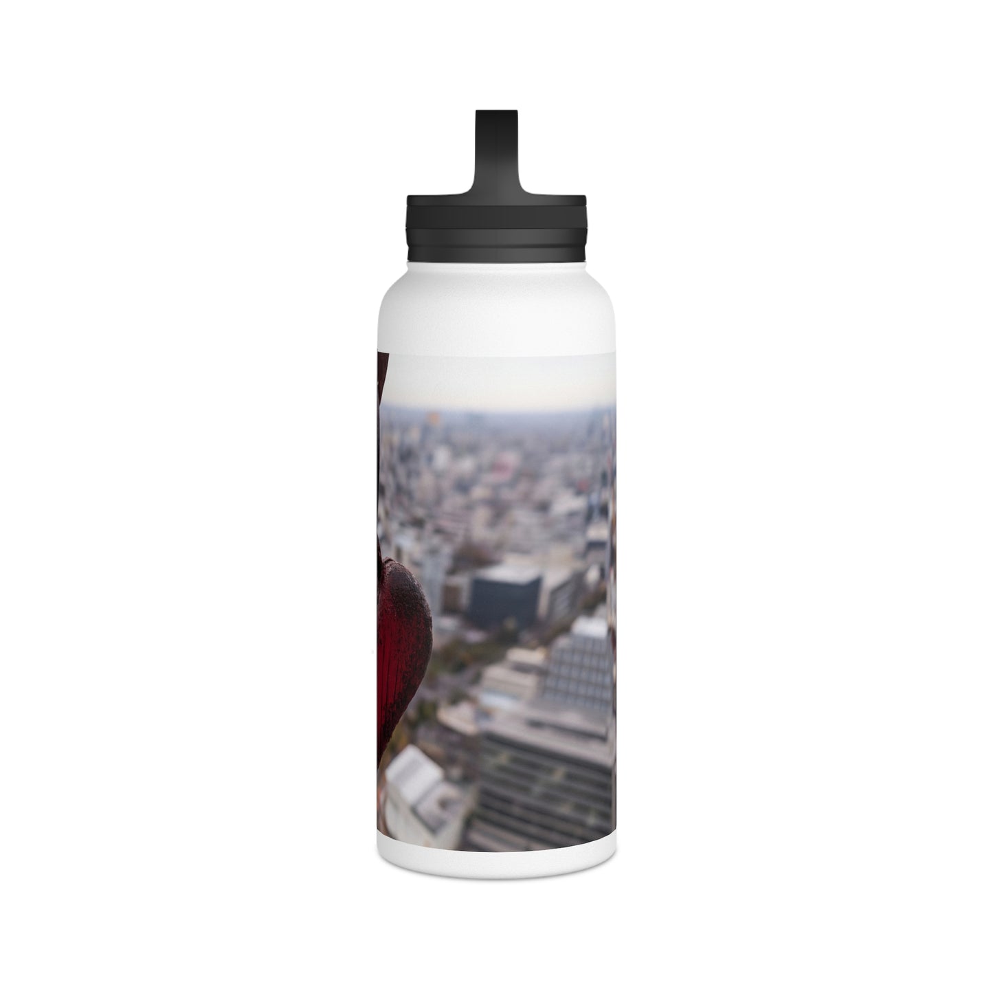 Rusty Heart Weight Bottle – Suspended Above the City’s Pulse