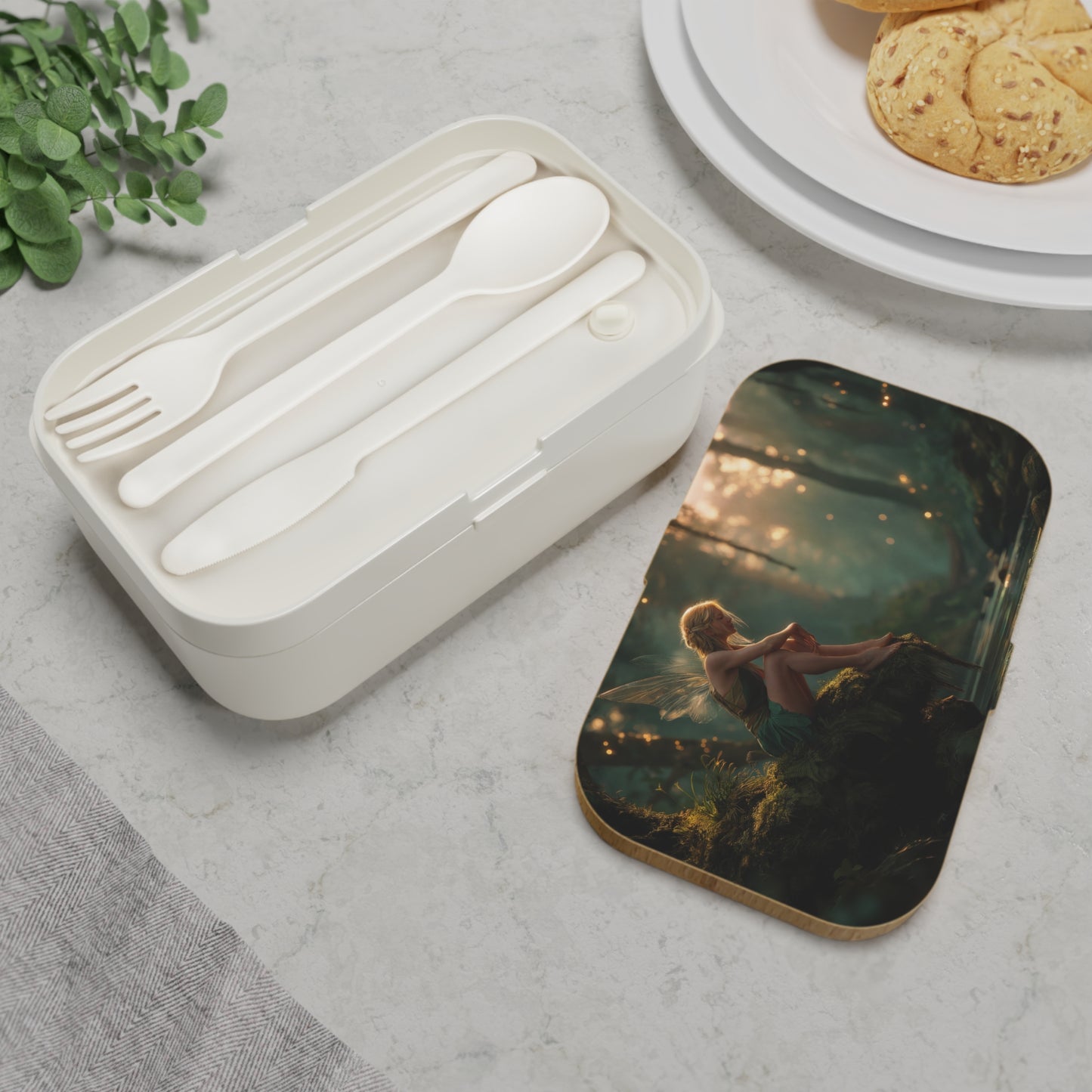 Moss-Clad Forest Fairy Bento Box – Sunlit Grove Dusk Scene