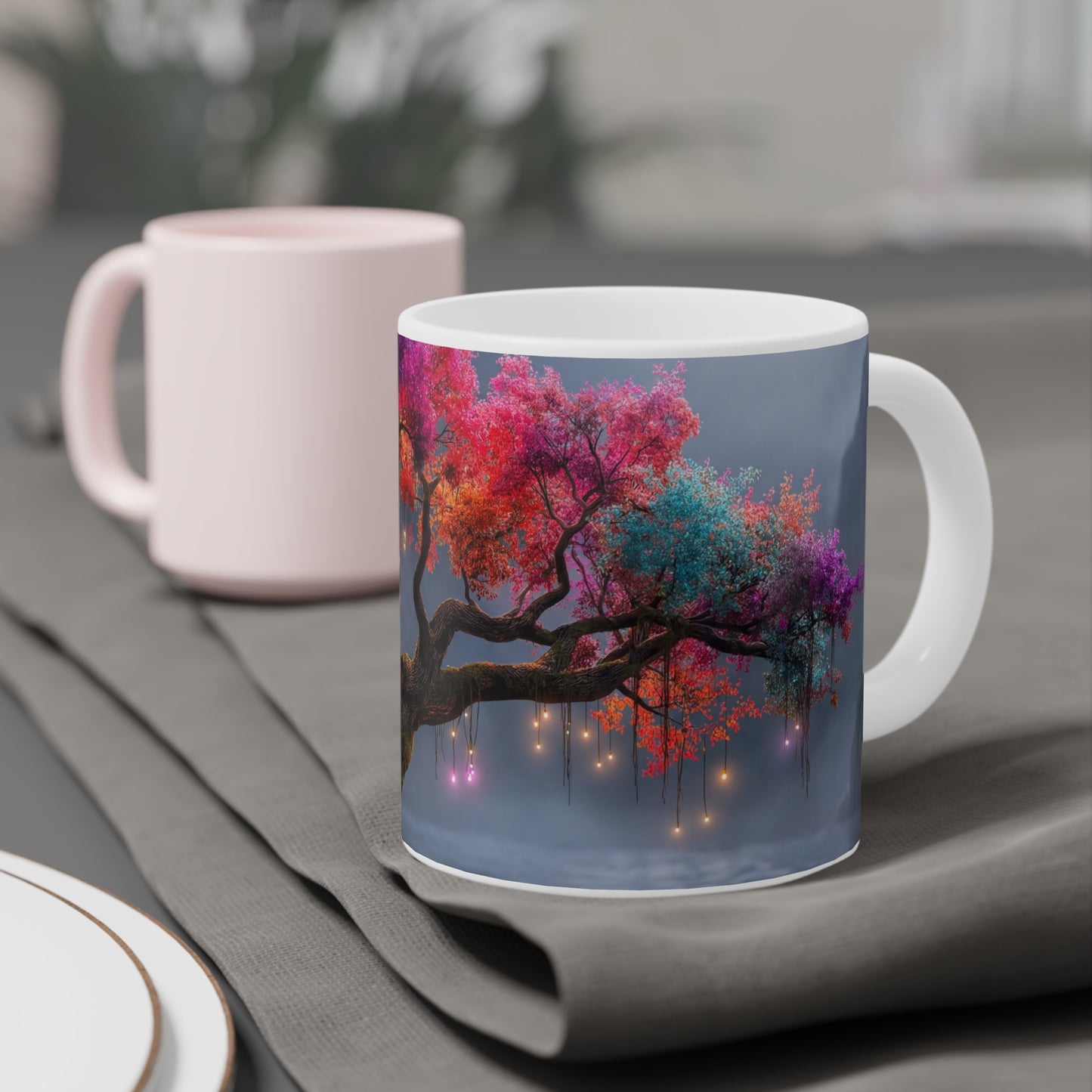 Chromatic Dream Tree Ceramic Mugs (11oz\15oz\20oz) – Moonlit Spectrum Sentinel