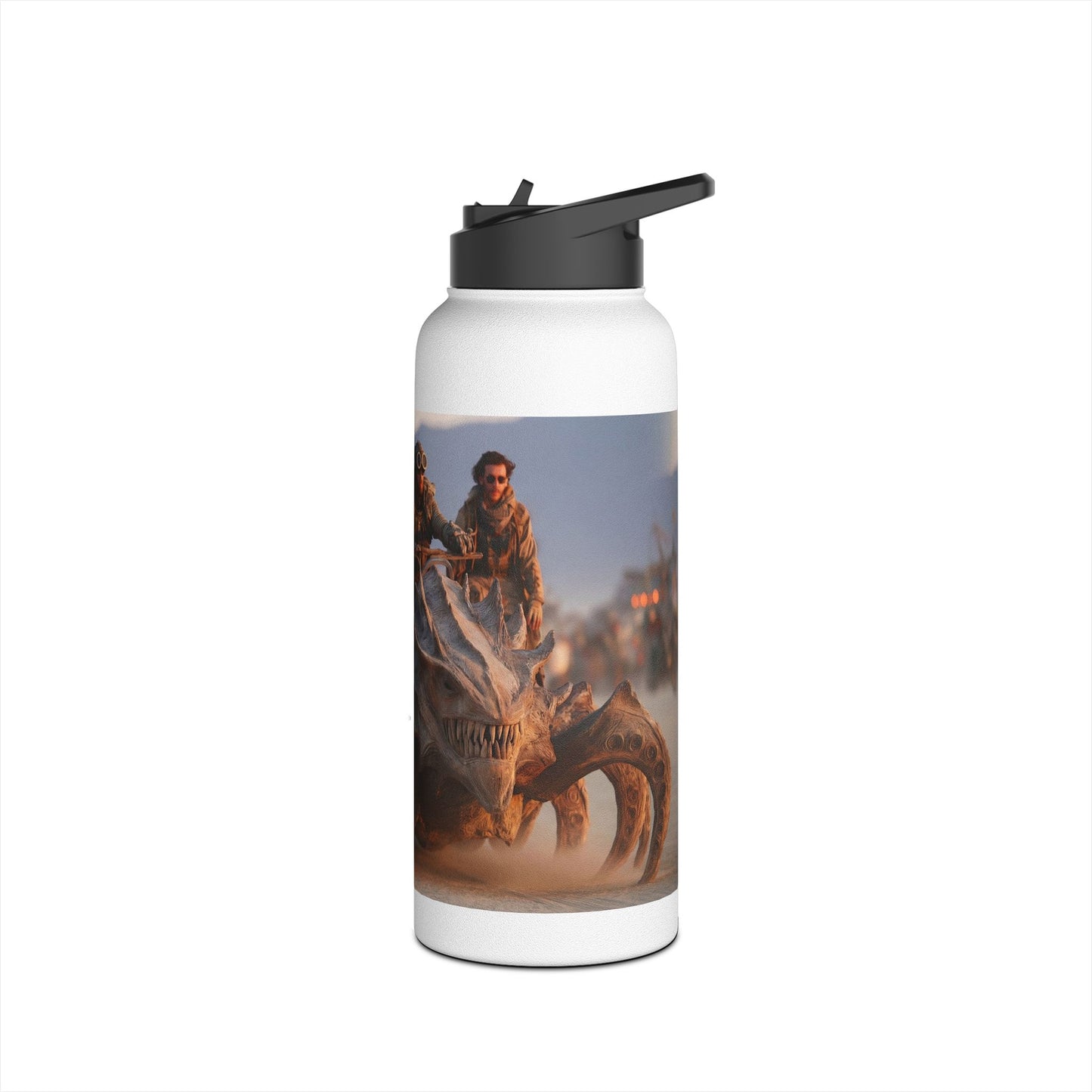 Desert Drifters Stainless Steel Water Bottle, Standard Lid – Dust-Filled Sunset Ride