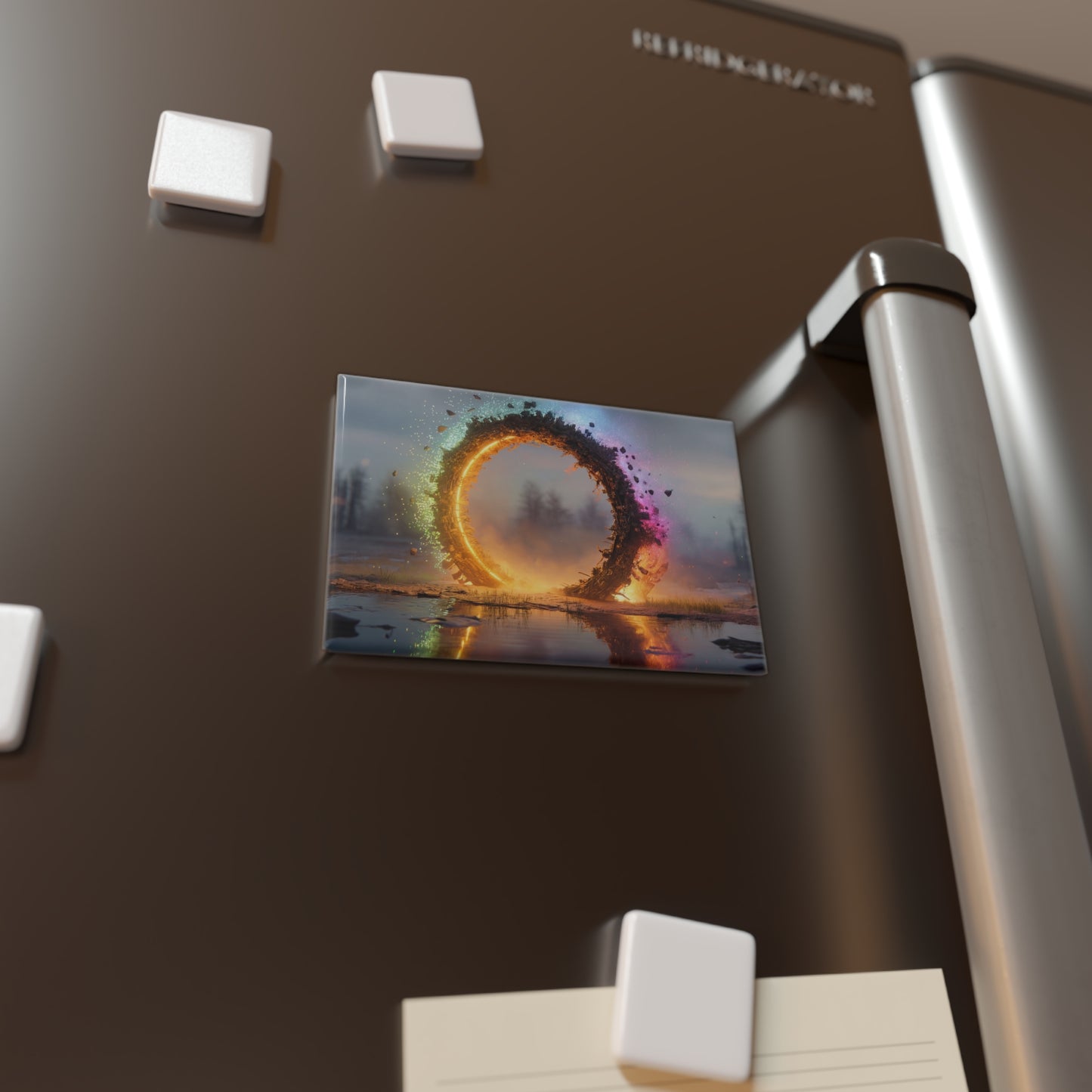 Cosmic Portal Button Magnet, Rectangle (1 & 10 pcs) – Fractured Light Gateway