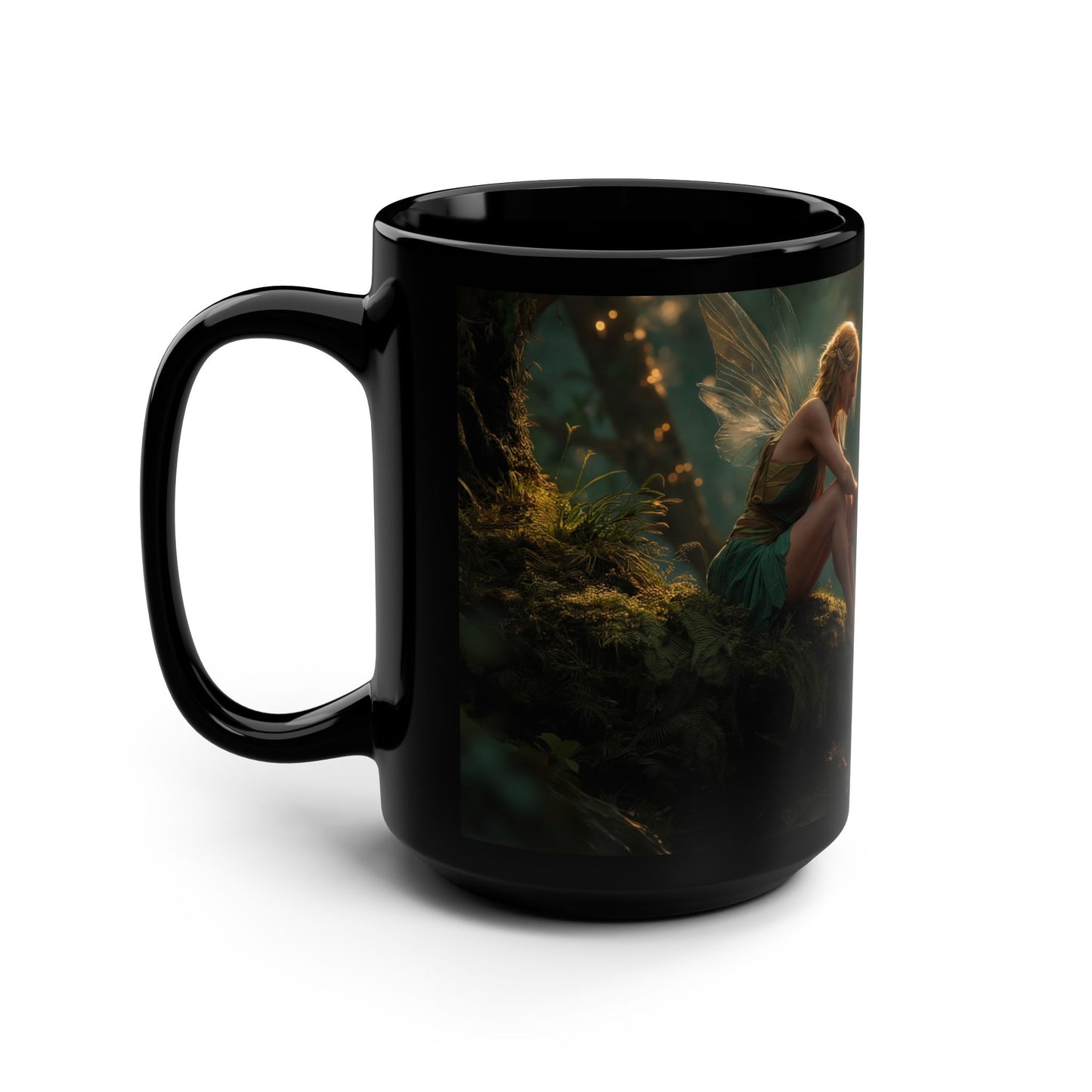 Mossy Stream Fairy Mug – Golden Hour Forest Guardian