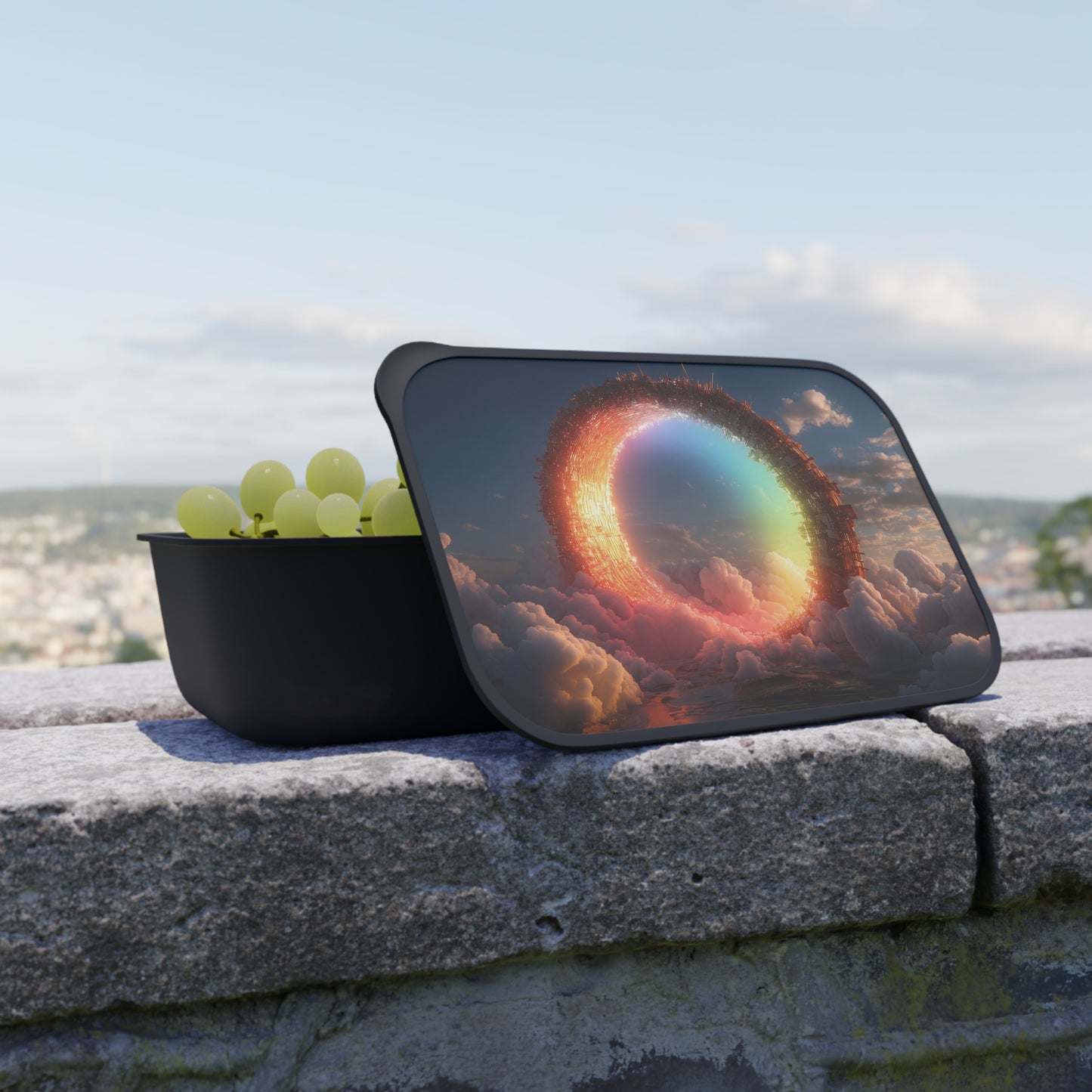 Celestial Vortex PLA Bento Box with Band and Utensils – Indigo Cloud Dreamscape