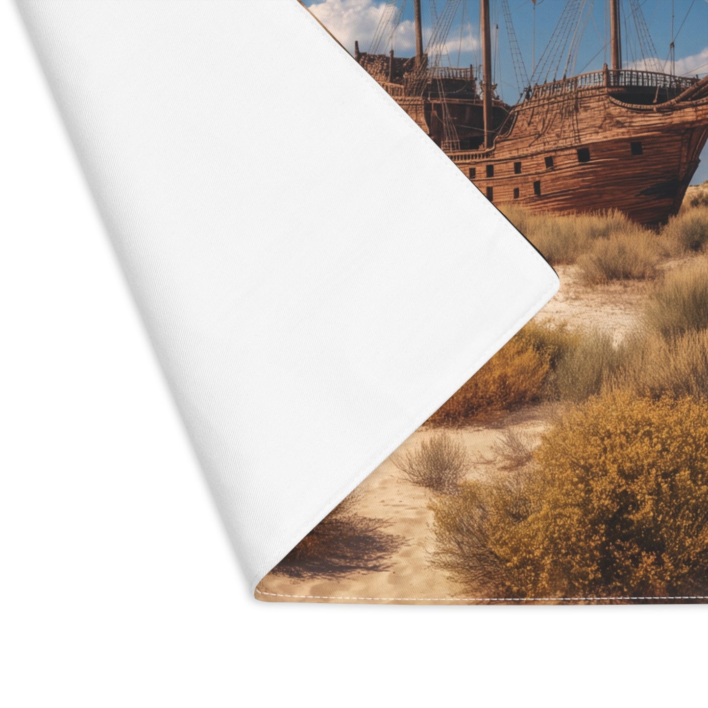 Desert Shipwreck Placemat – Sun-Drenched Galleon in Golden Dunes