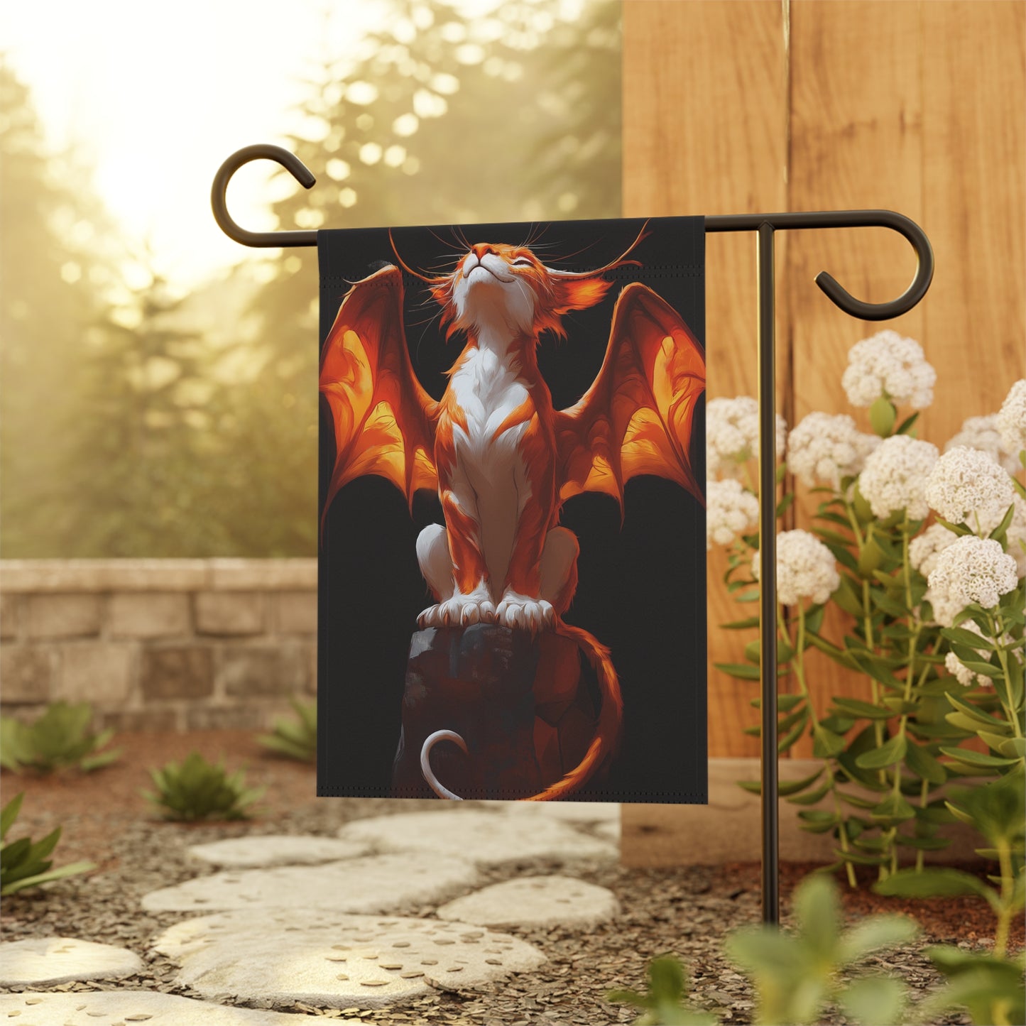 Fiery Winged Cat Dragon - Art Print