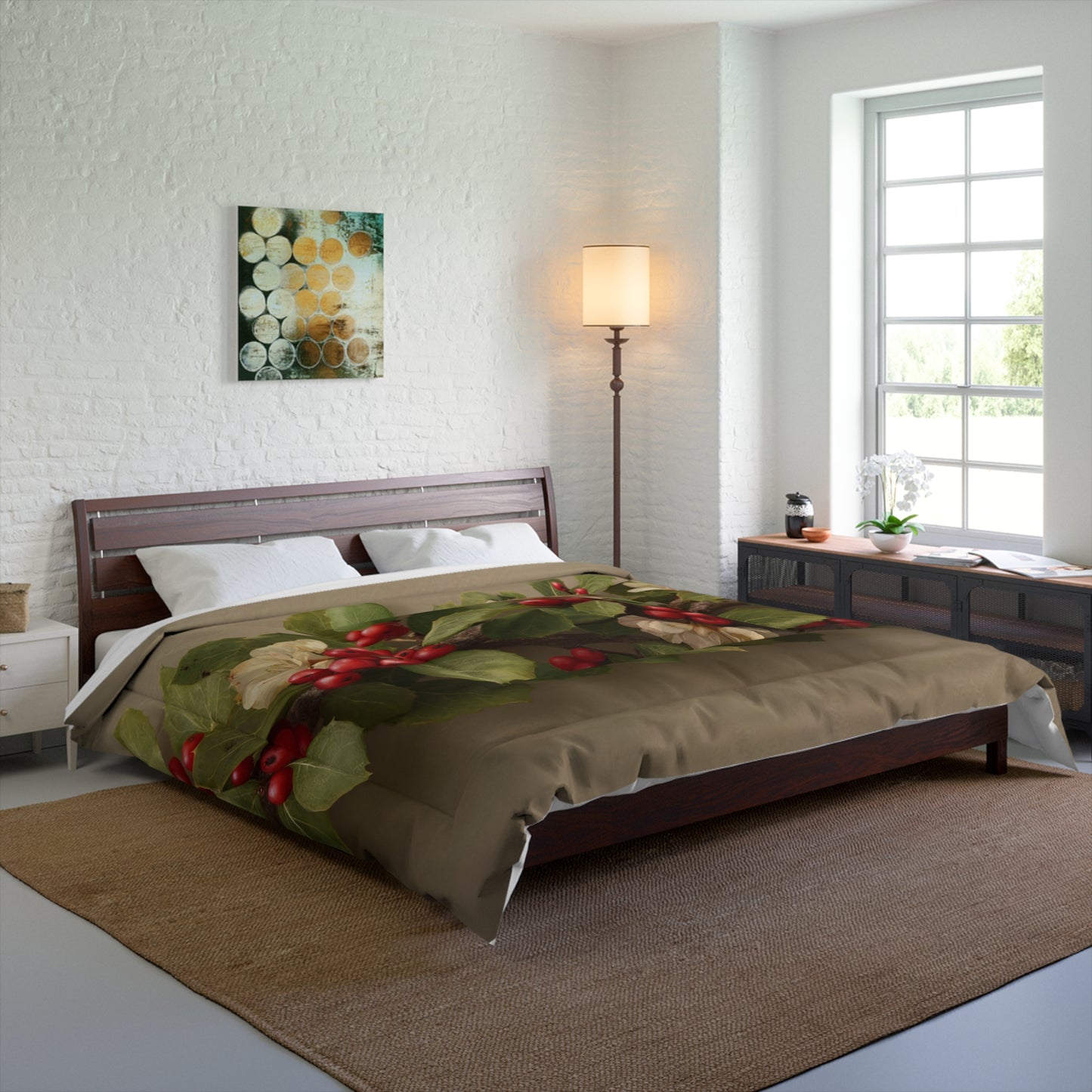 Holly & Bloom Comforter – Winter’s Gentle Woven Tapestry