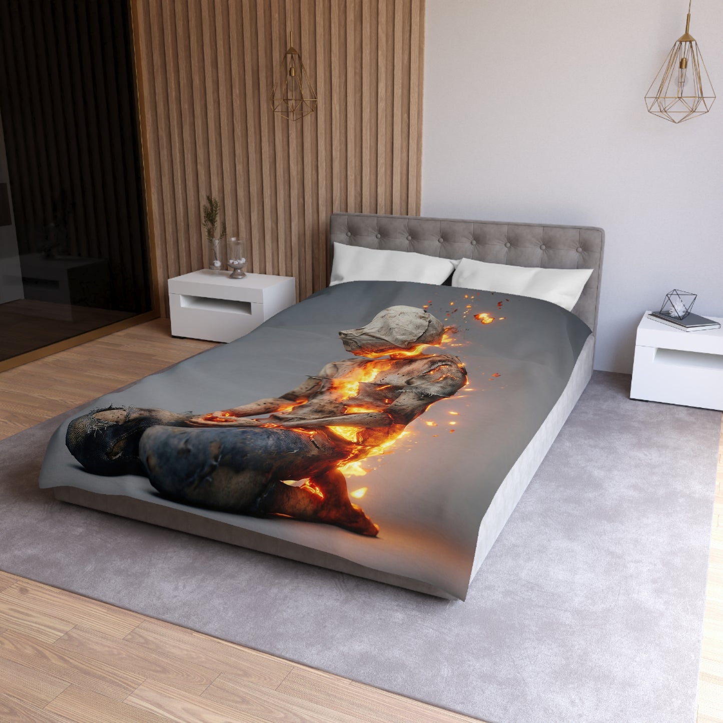 Ember-Spirit Meditation Duvet Cover – A Quiet Fire Within
