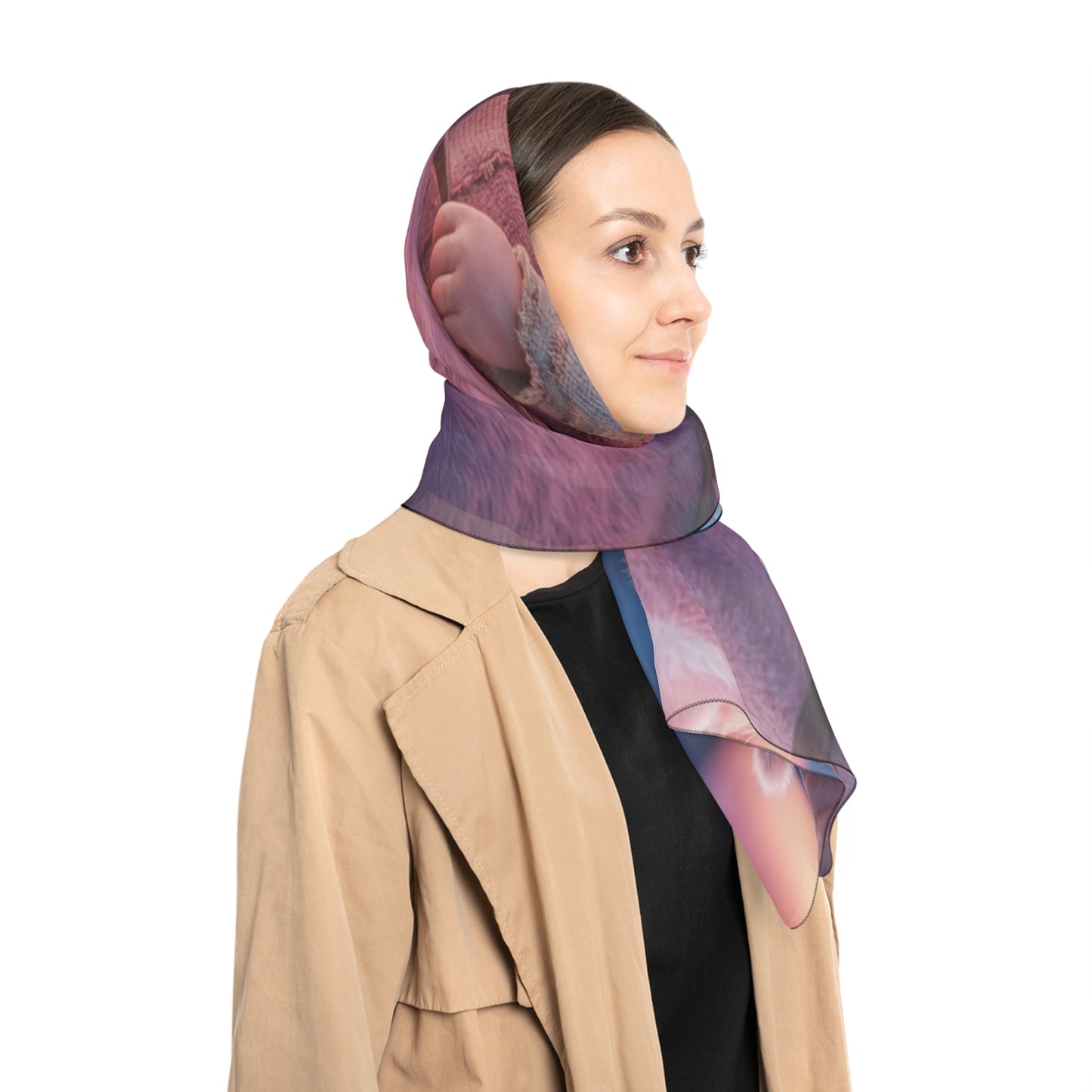 Tiny Fairy on Pink Unicorn Scarf – Winter Forest Glow