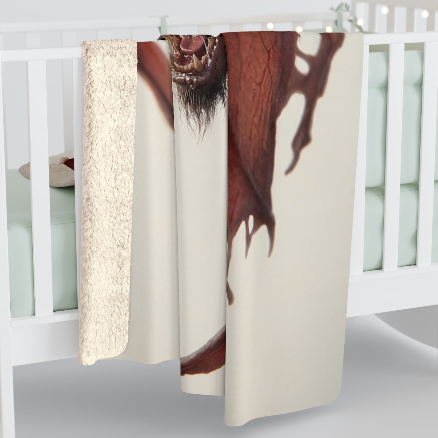 Winged Horror Sherpa Fleece Blanket – Crimson Membrane Roar