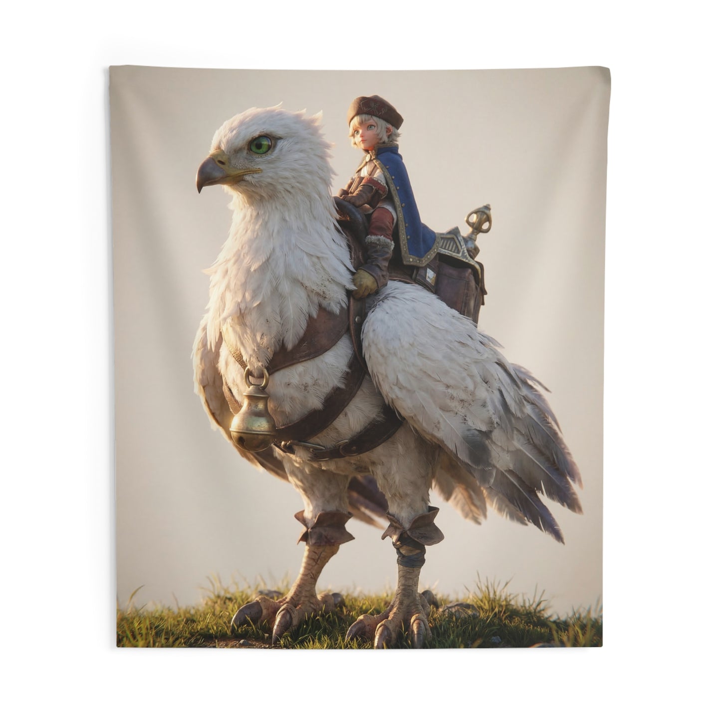 White Eagle Rider Indoor Wall Tapestries – Sunset Skybound Companion