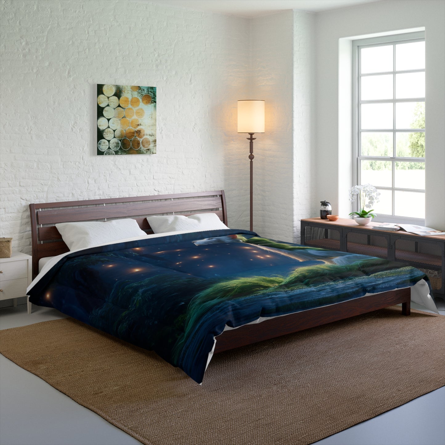 Luminescent Forest Fox Comforter – Moonlit Whisker Dreamscape