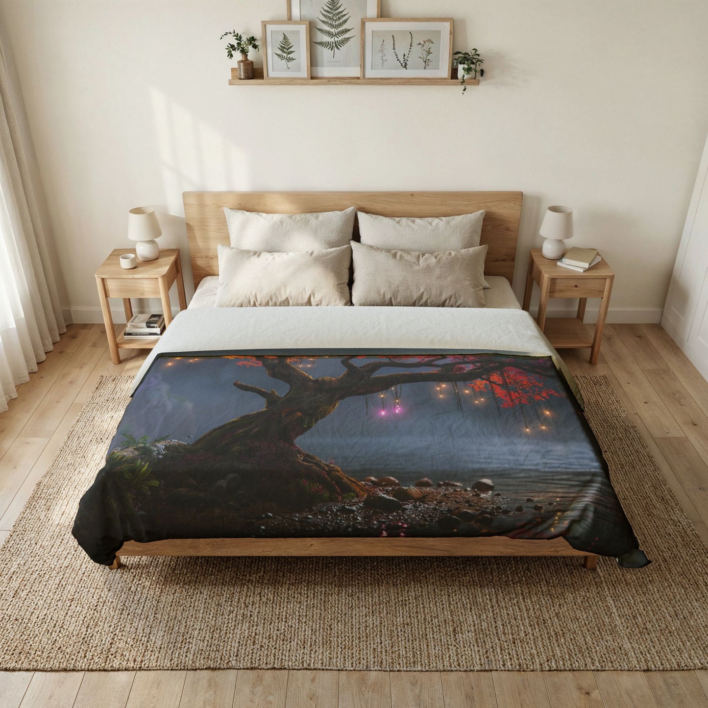Prism Tree Cotton Duvet Cover – Rainbow Canopy Moonlit Cove Bedding