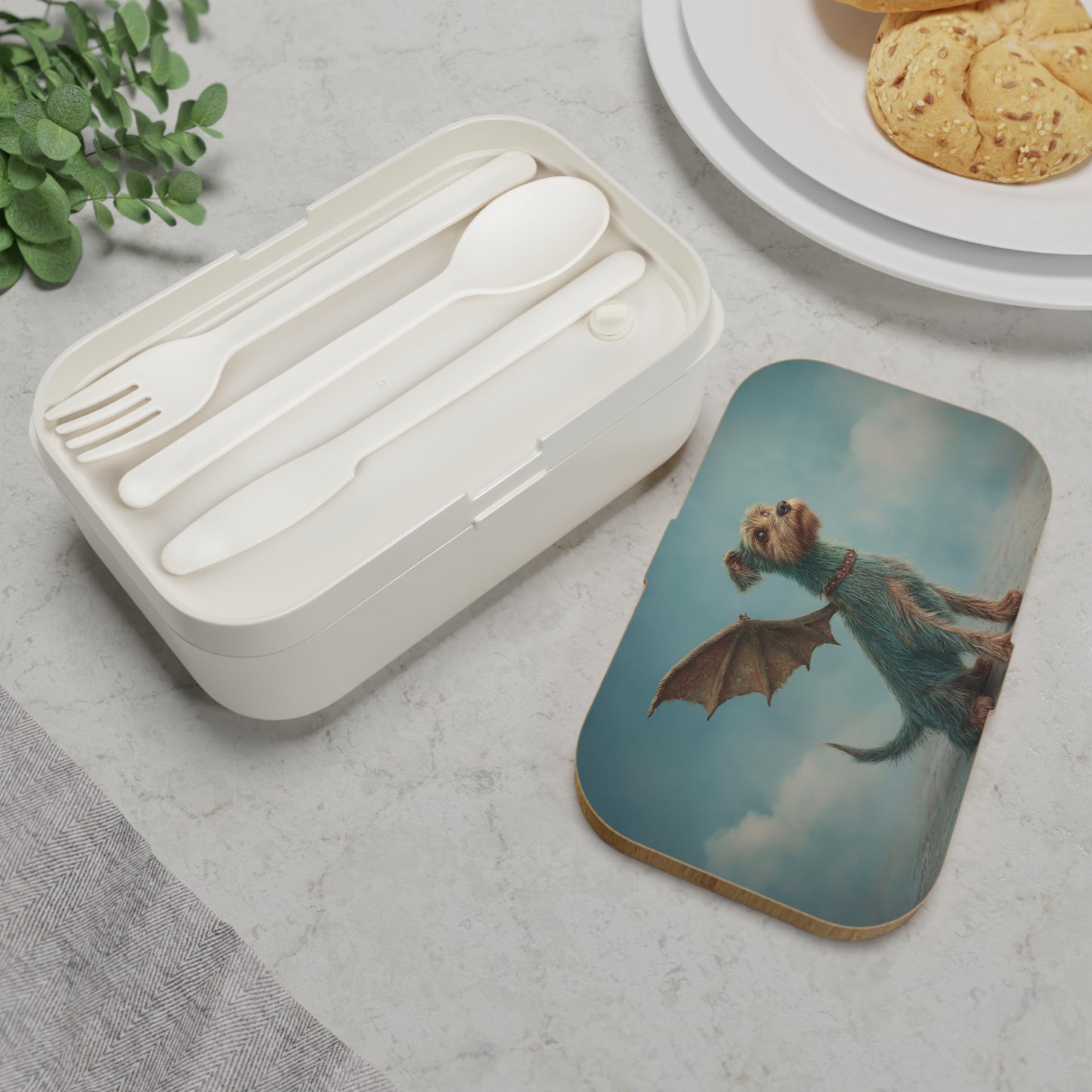 Dragonwing Terrier Bento Lunch Box – Sky-Whispering Guardian of the Clouds