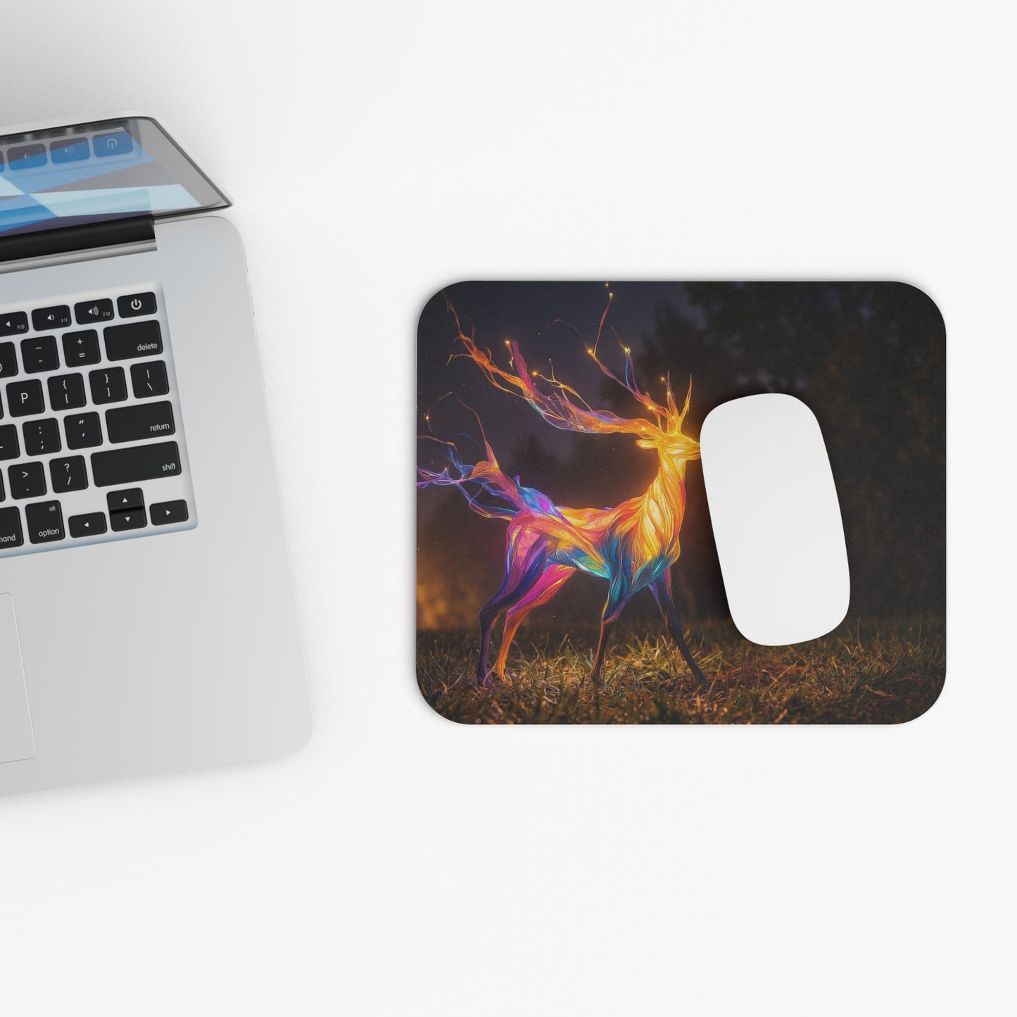 Chromatic Stag Mouse Pad – Twilight Forest Luminescence