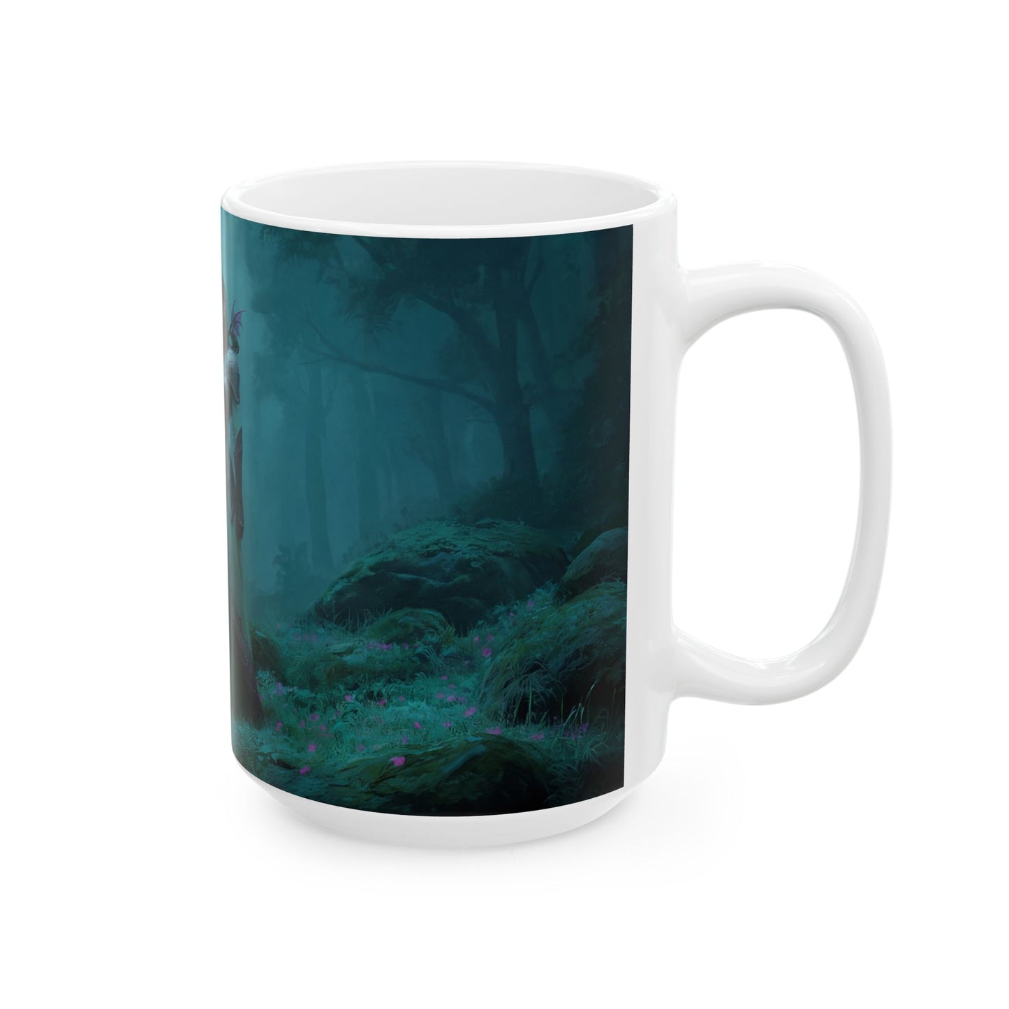 Elven Sentinel Ceramic Mug – Twilight Forest Guardian