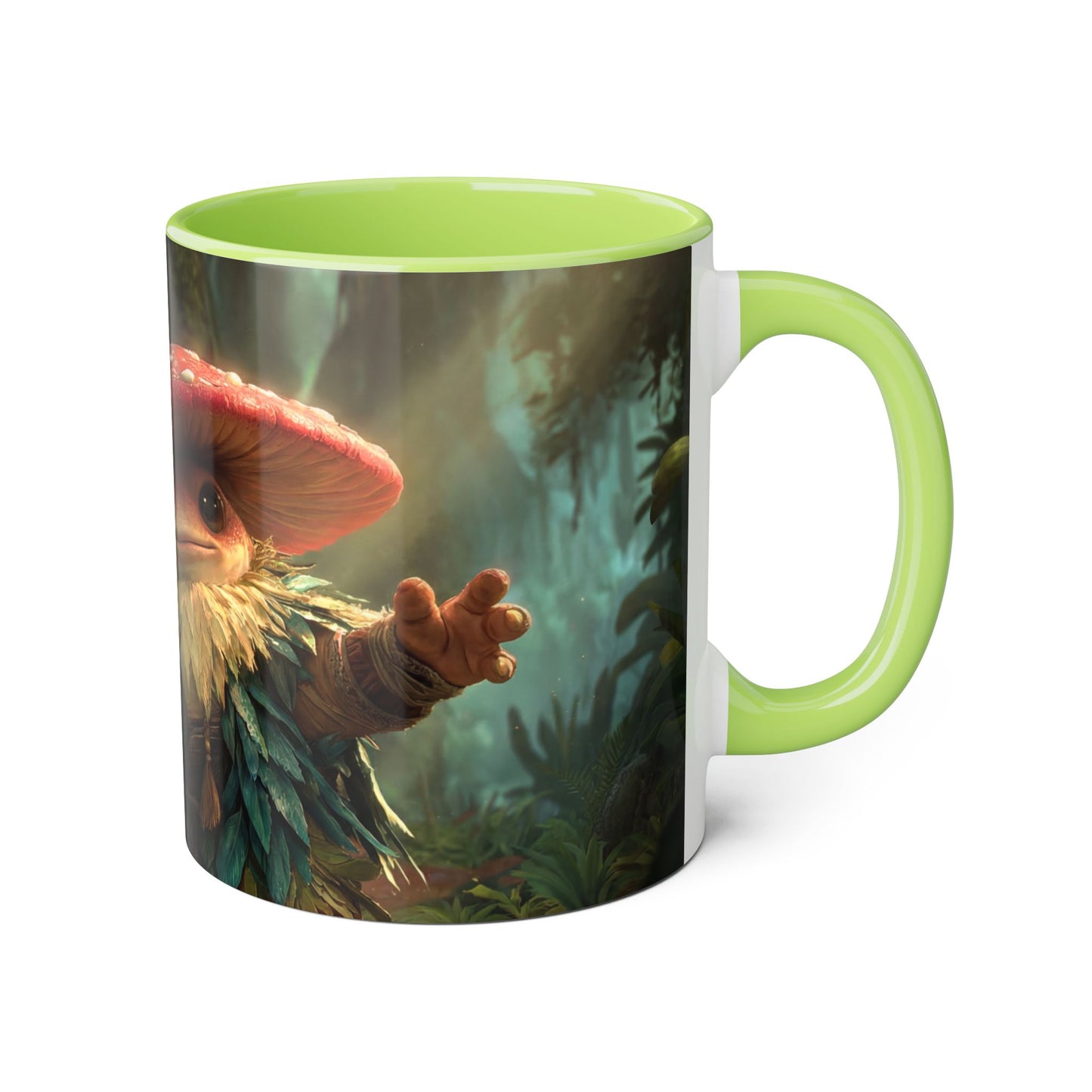 Mushroom Guardian Accent Mugs, 11oz – Toad Warrior with Wooden Blade