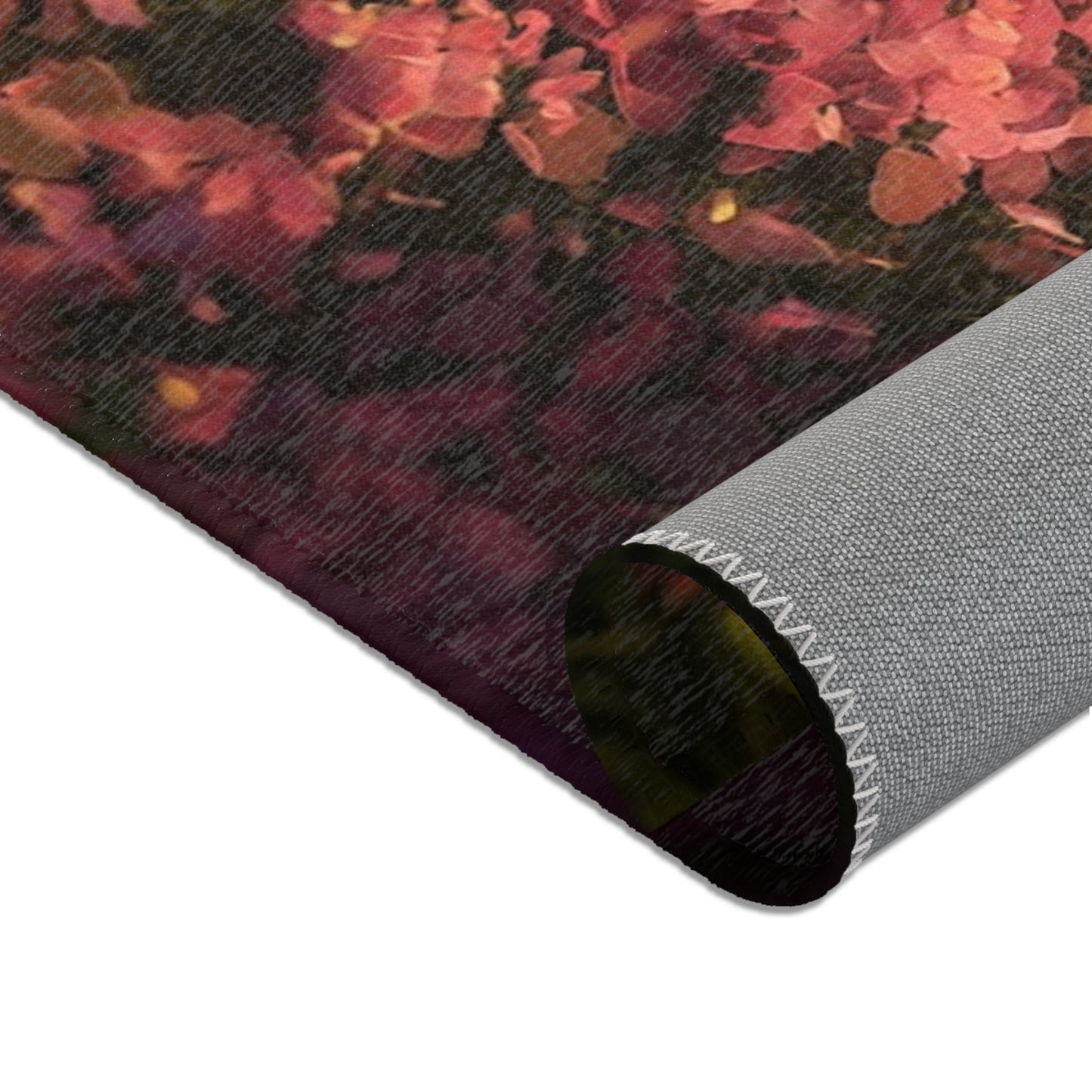 Astronaut Among Petals Area Rug – Sunset Garden Requiem