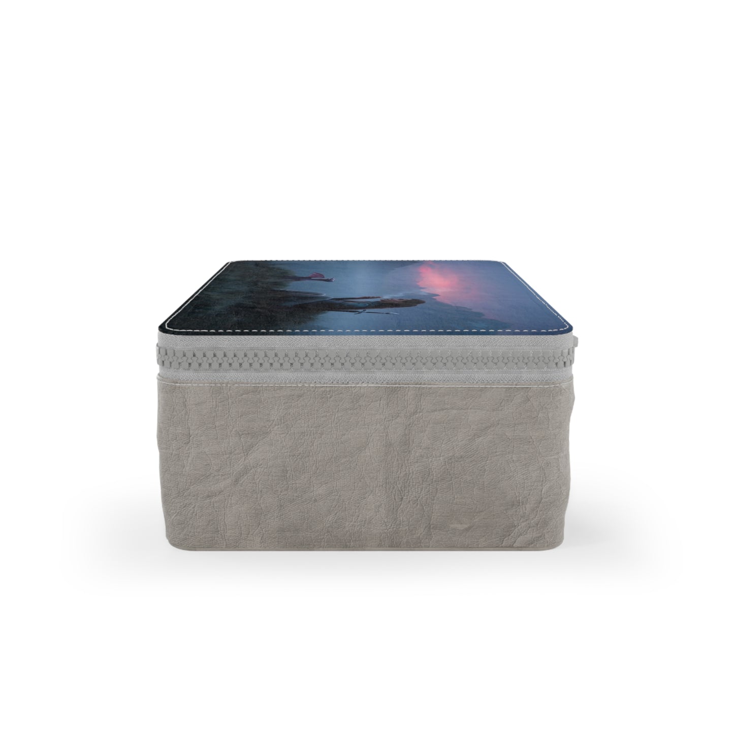 Misty Mountain Dragon Companion Paper Lunch Bag – Twilight Sentinel and Smoky Sky Scene