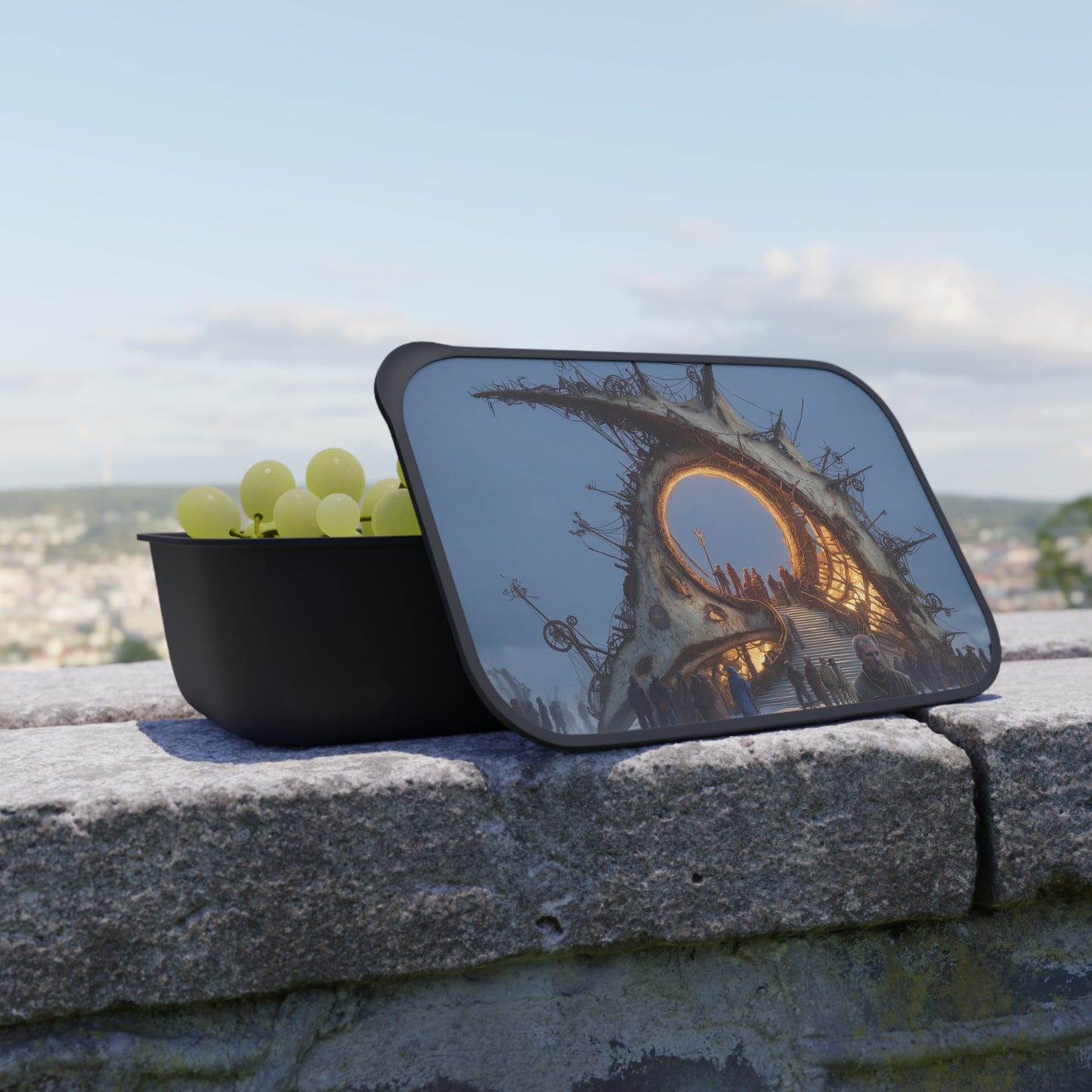 Celestial Threshold PLA Bento Box with Band and Utensils – Frostbound Pilgrimage