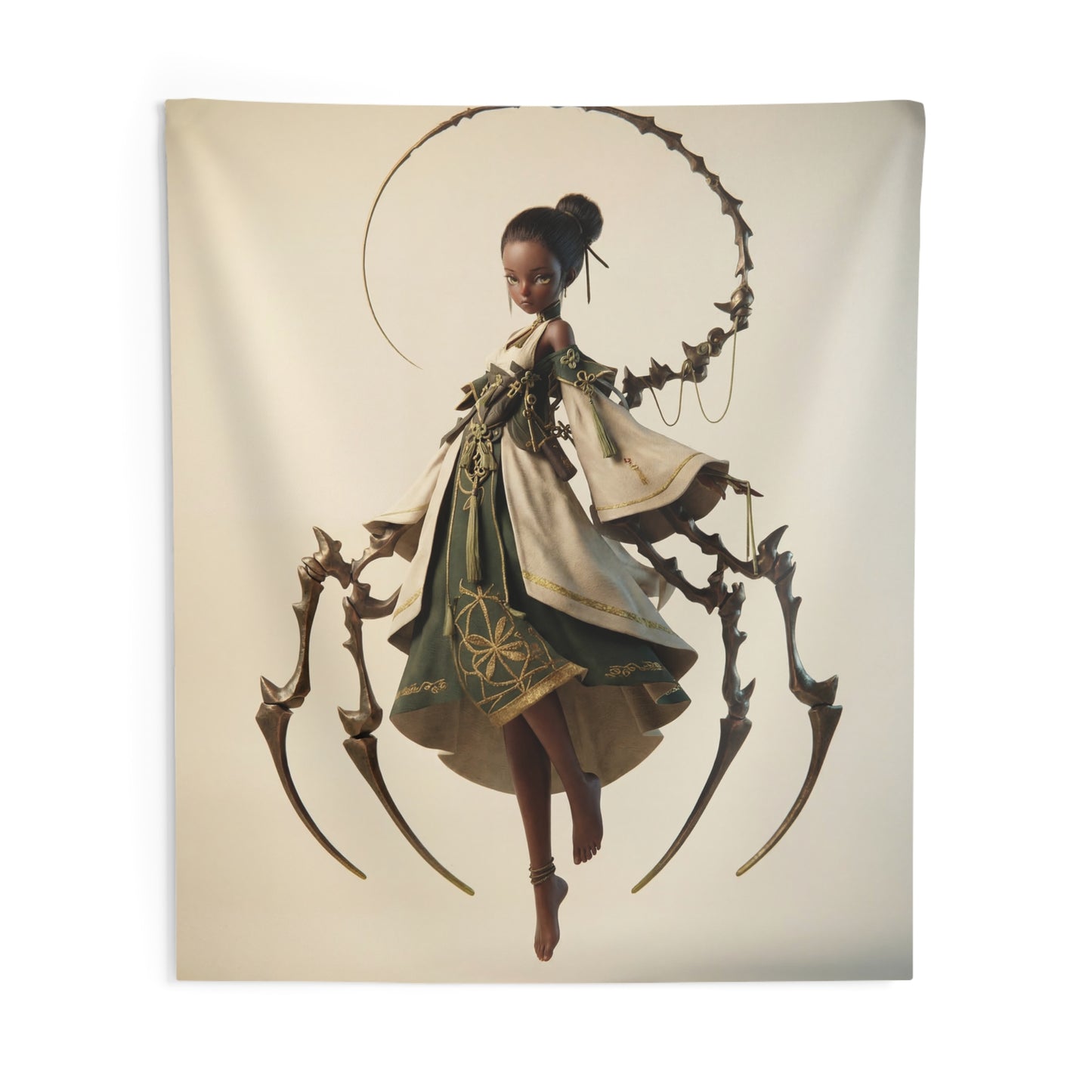 Serene Spider Sentinel Indoor Wall Tapestries – Whispers of the Iron Weave