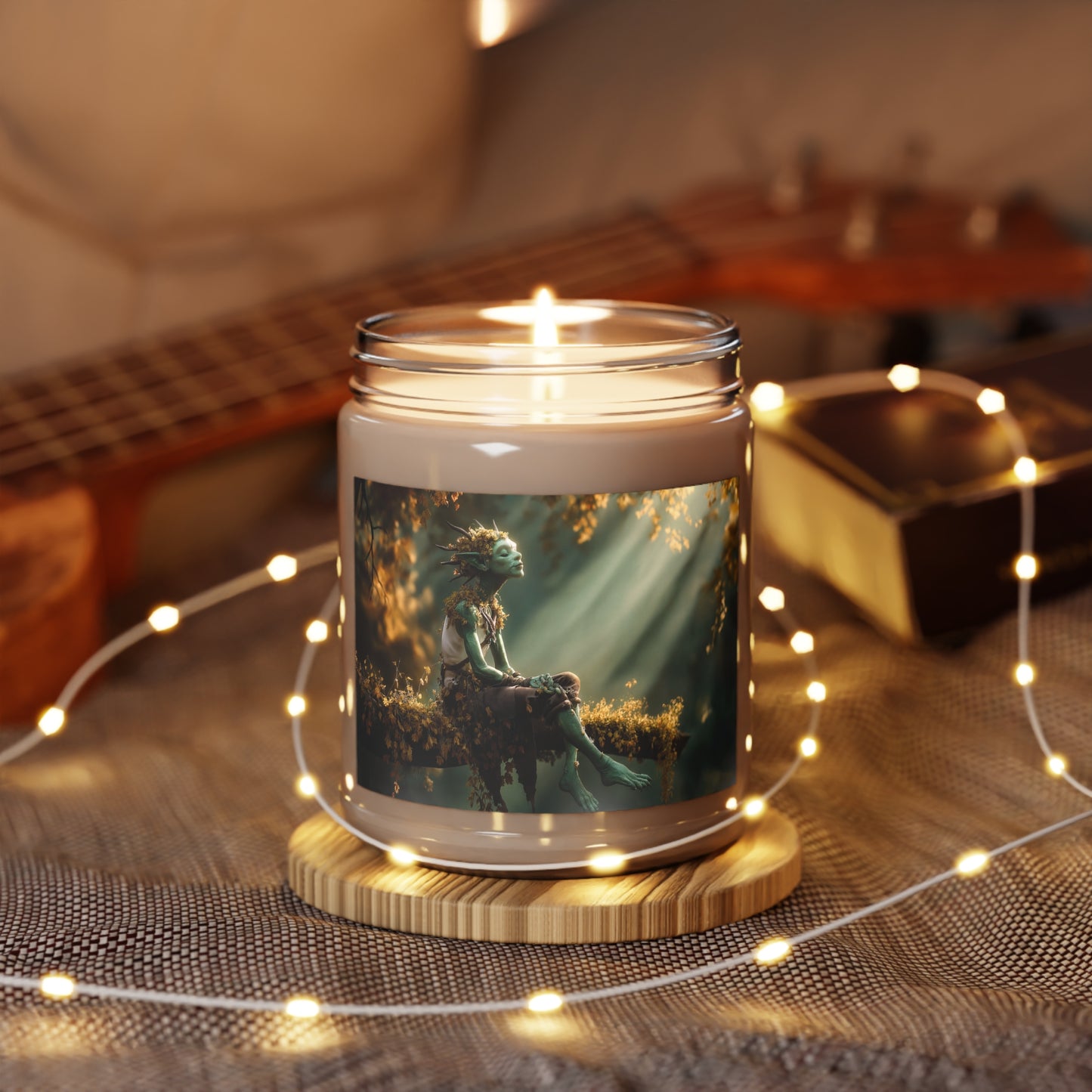 Autumn Grove Sprite Scented Soy Candles with White Lid, 9oz – Whisper of the Foliage Realm