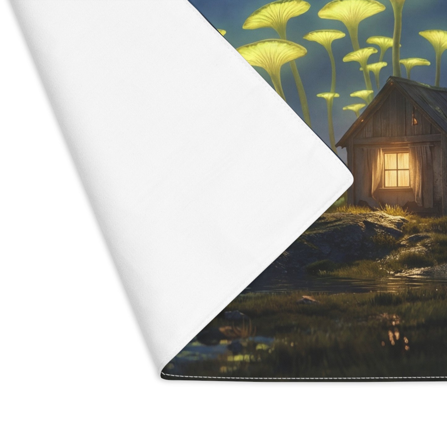Luminous Mushroom Grove Placemat – Night’s Quiet Sentinel