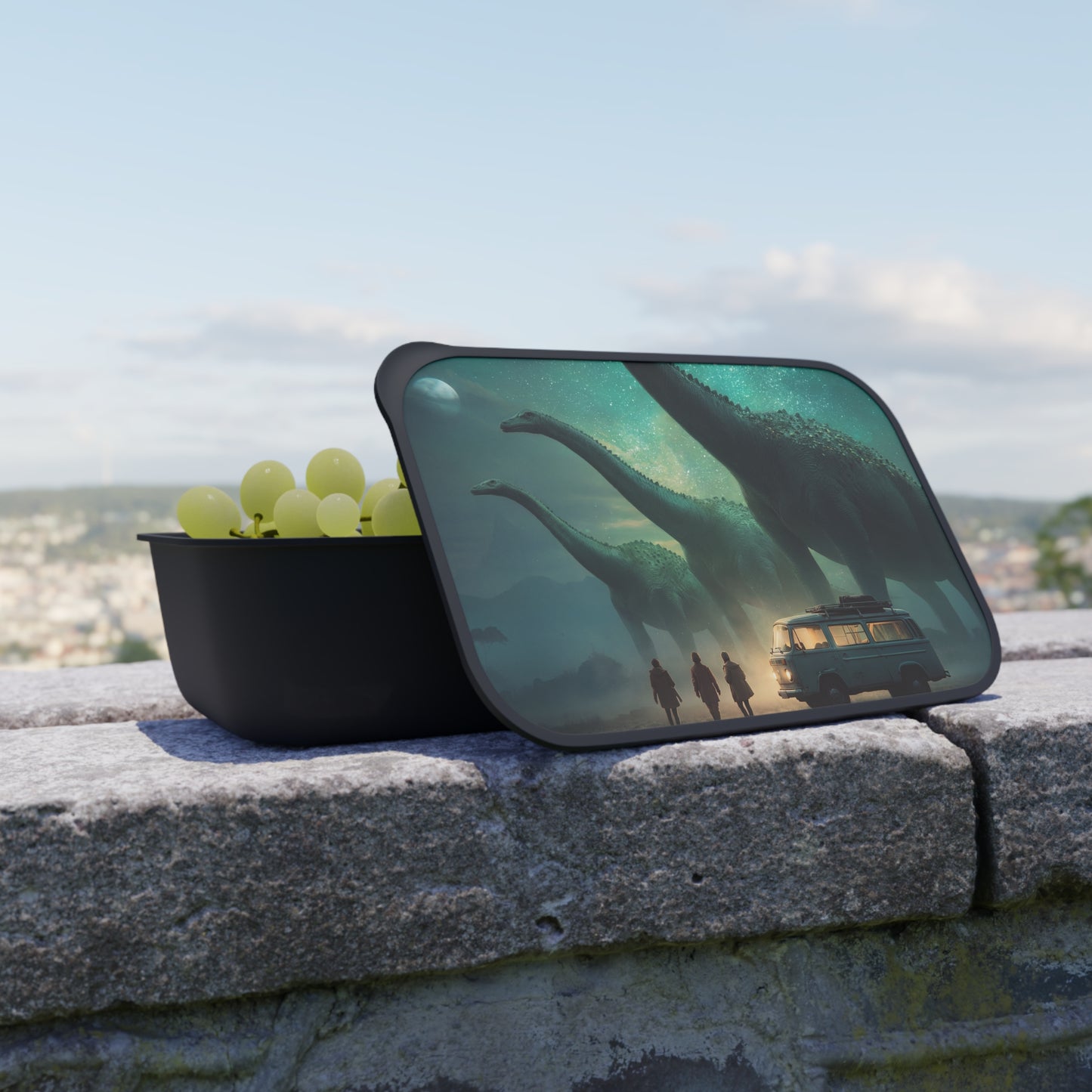 Dinosaur Encounter PLA Bento Box with Band and Utensils – Starlit Safari Stillness