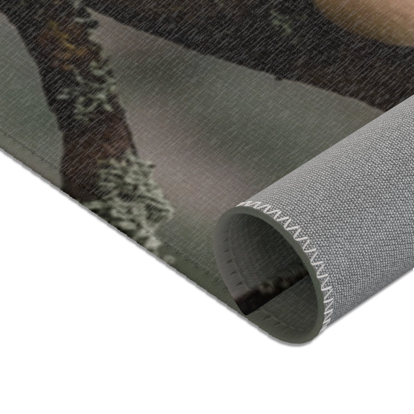 Three Furry Elephant Friends Area Rugs – Dawn’s Whisper in the Misty Wood