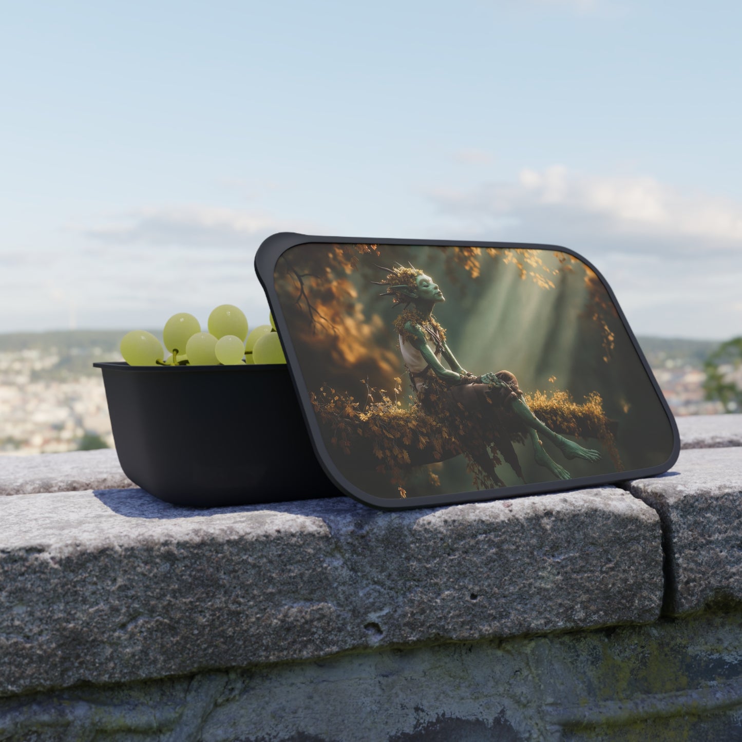 Autumn Grove Faerie PLA Bento Box with Band and Utensils – Golden Light Reverie