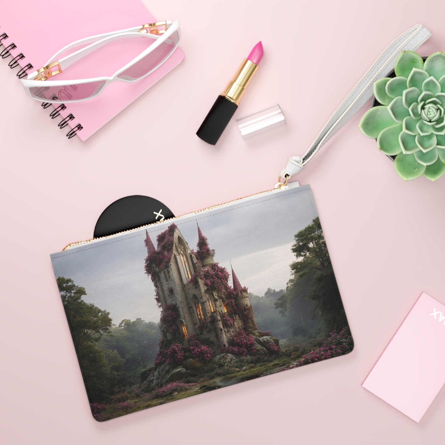 Rose-Clad Castle Clutch Bag – Twilight Bloom Sanctuary