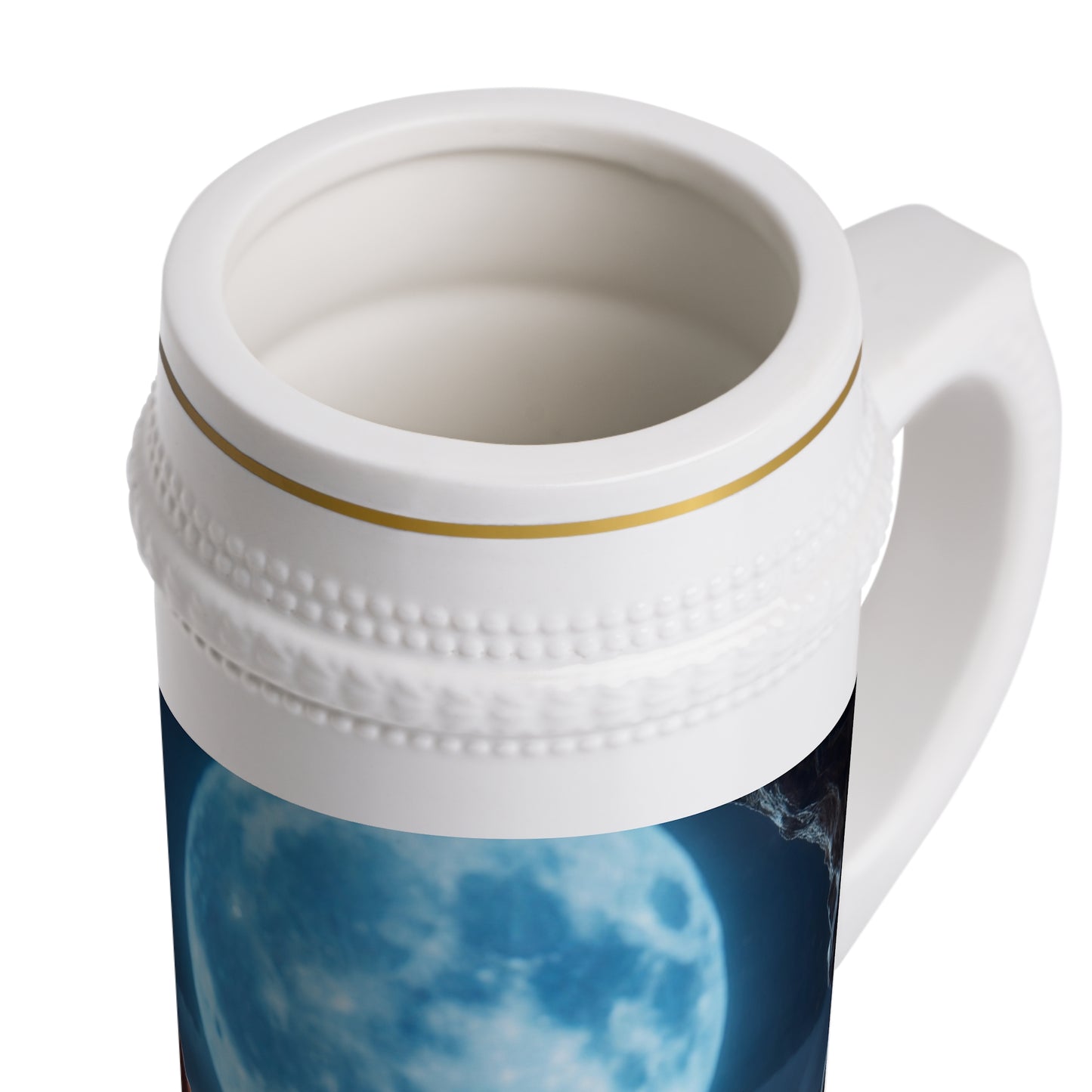 Lunar Meditation Stein Mug – Tranquil Monastic Moonlight