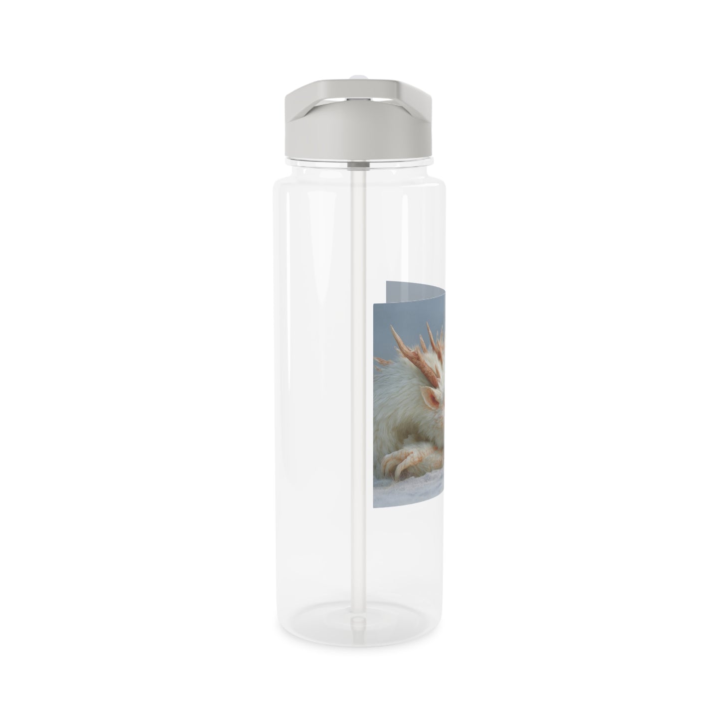 Guardian Dragon and Child Water Bottle – Snowy Embrace Fantasy Art