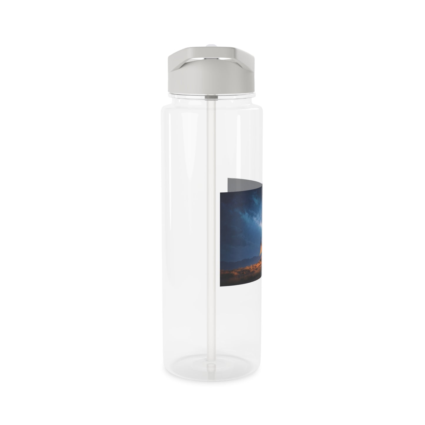 Starlit Wagon Tent Water Bottle – Amber Glow Under Milky Way