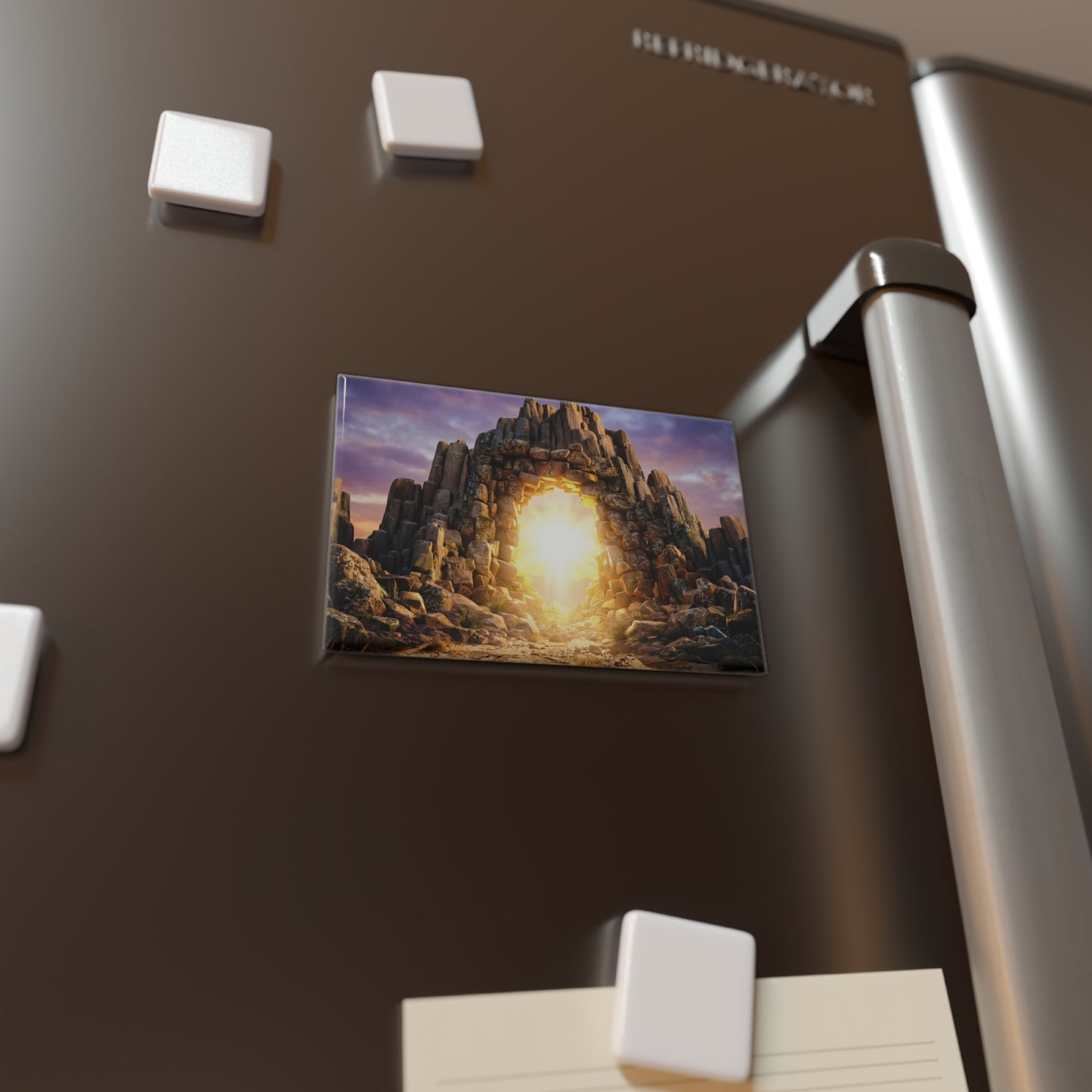 Stone Archway Portal Magnet – Sunset Gateway to Hidden Realms