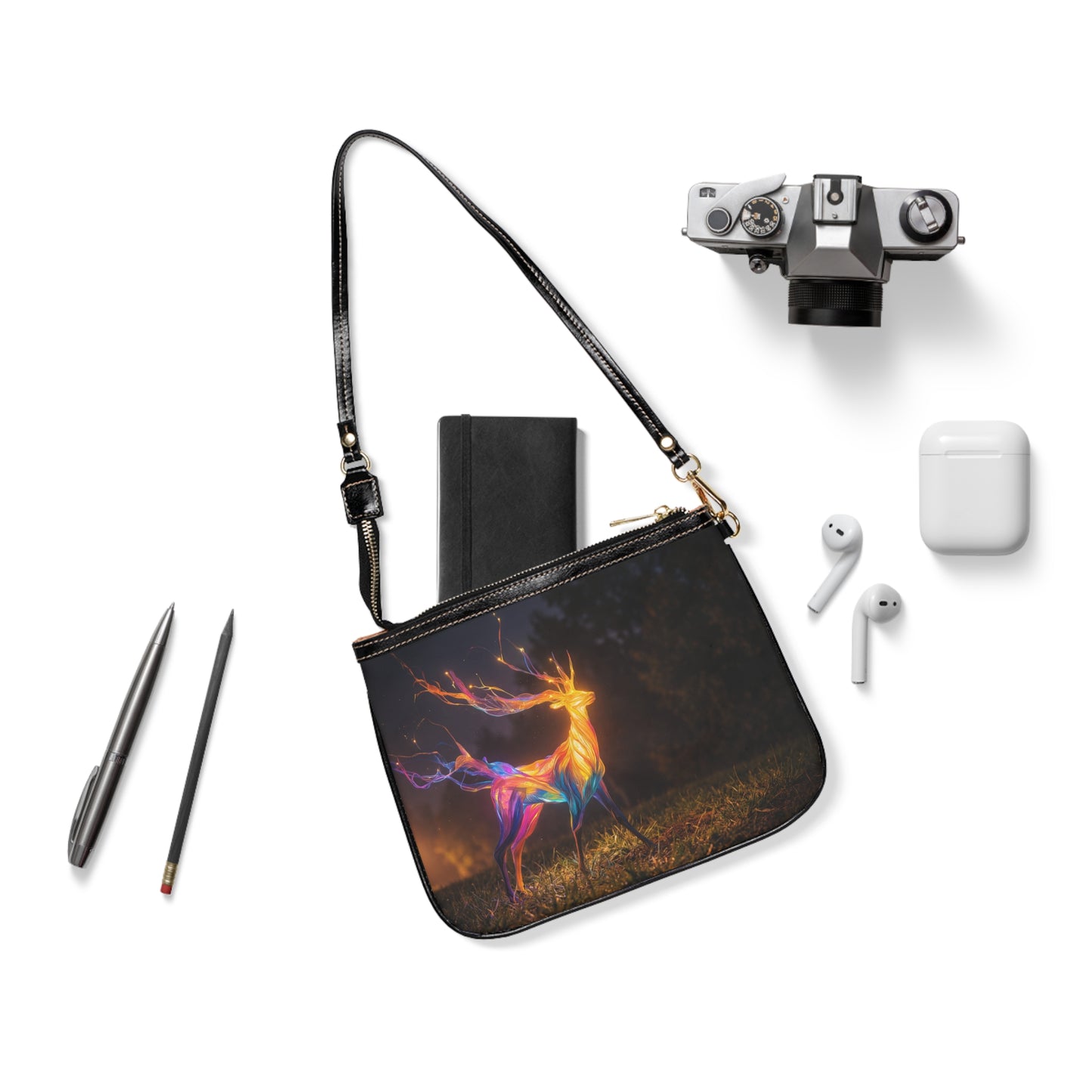 Chromatic Stag Small Shoulder Bag – Twilight Luminescence Design