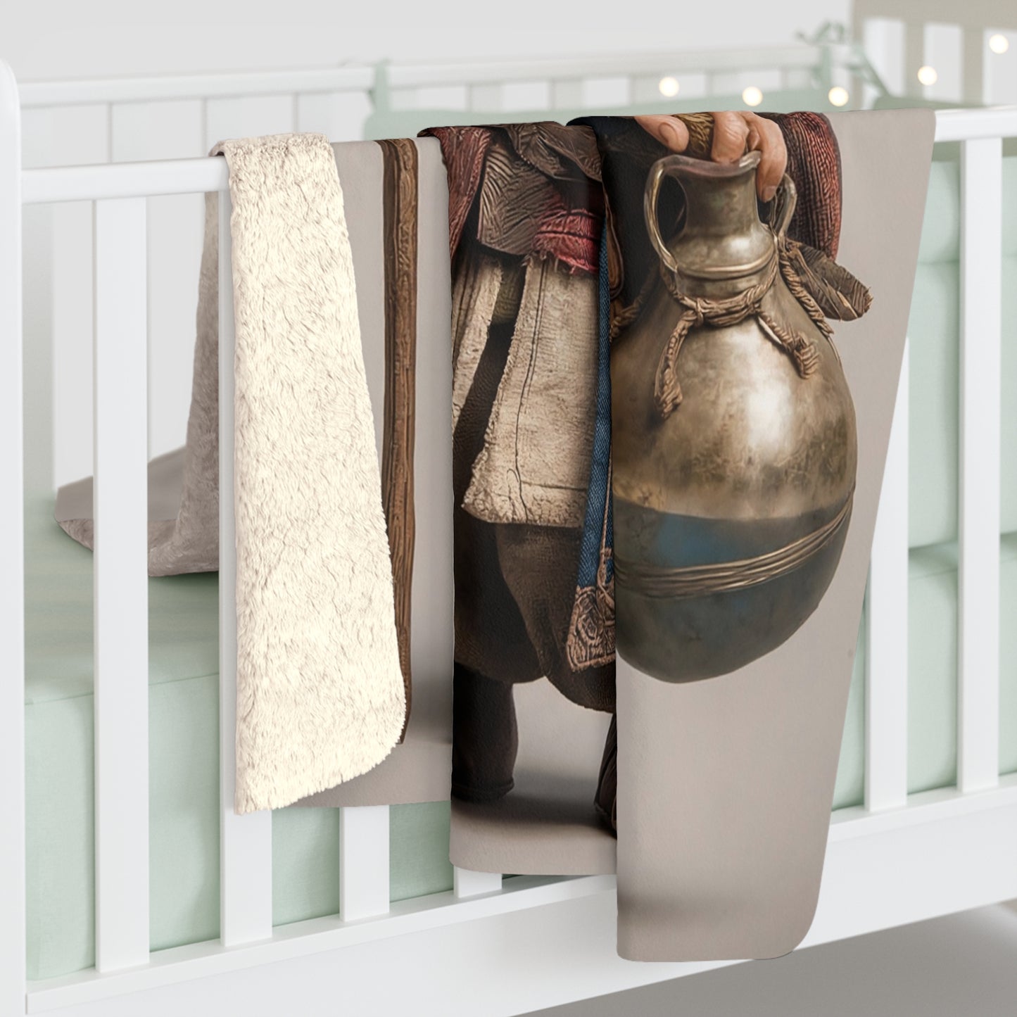 Wandering Wizard Sherpa Fleece Blanket – Moonlit Path Companion